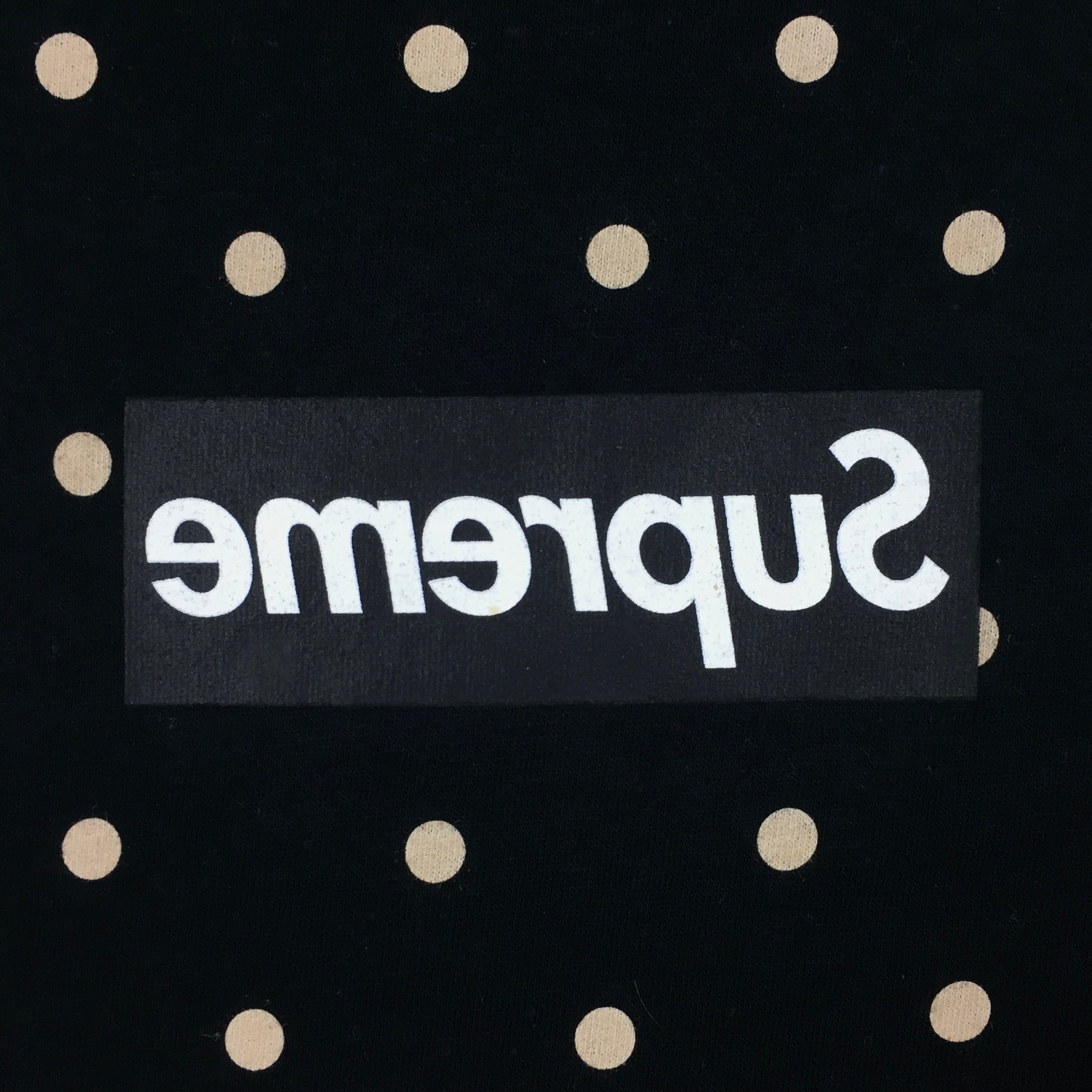 2012 Supreme x CDG Polka Dot Black Box Logo Tee
