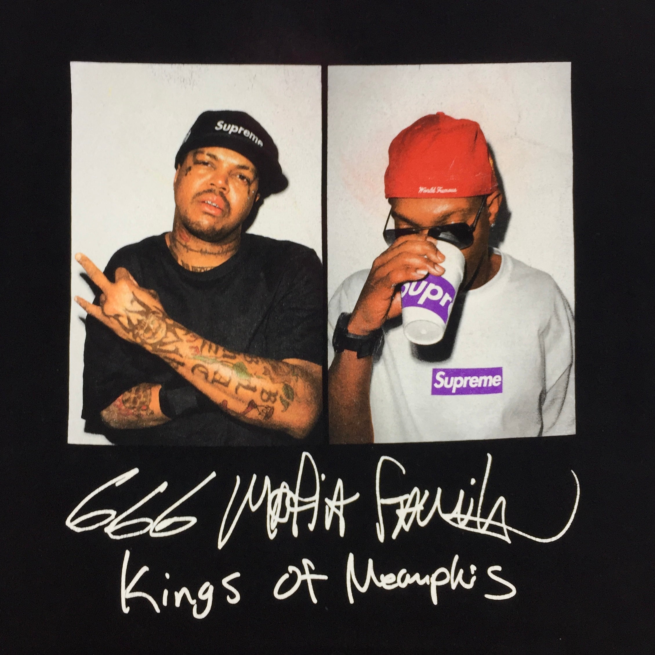 2012 Supreme Three 6 Mafia Black Photo Tee