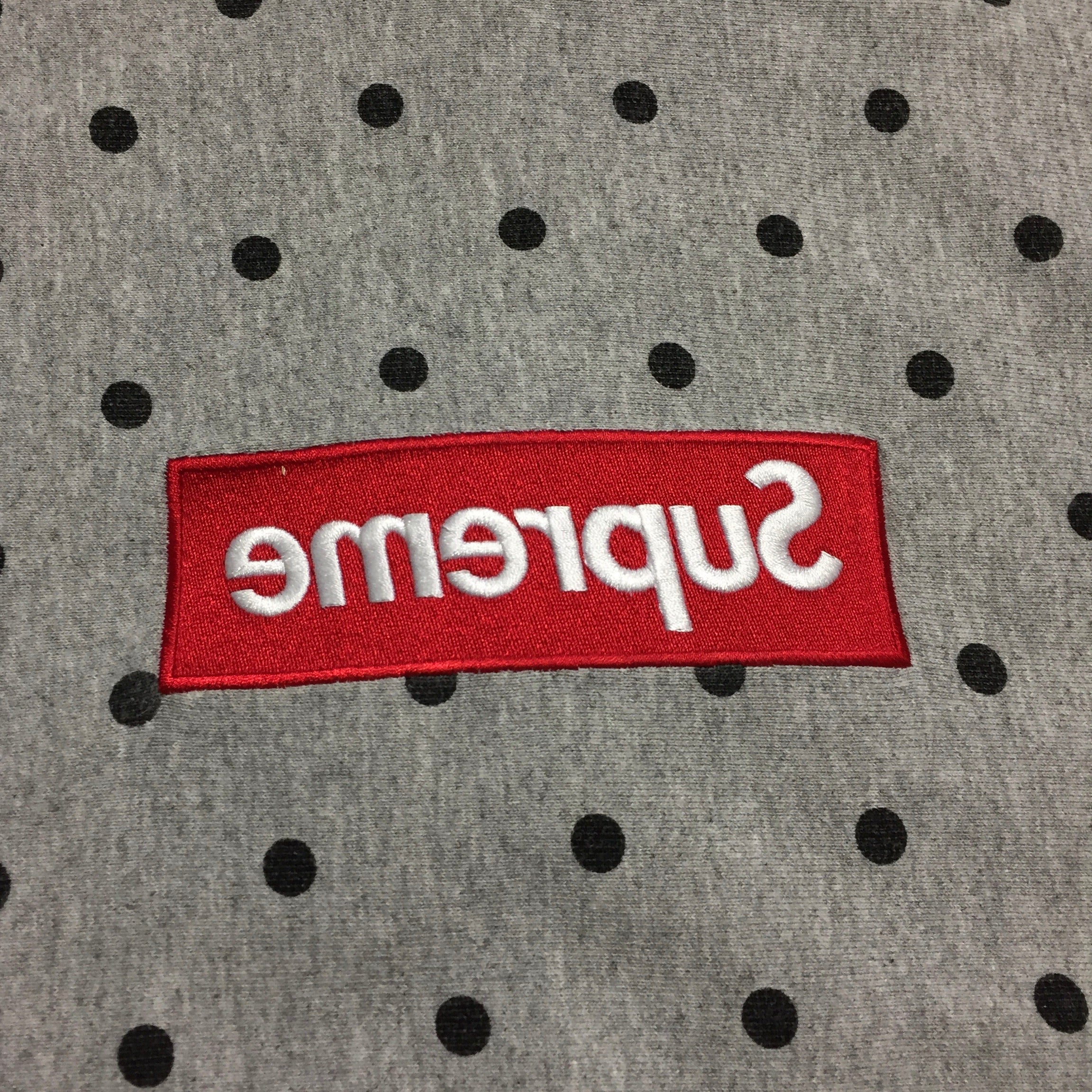 2012 Supreme x CDG Polka Dot Grey Box Logo Hoodie