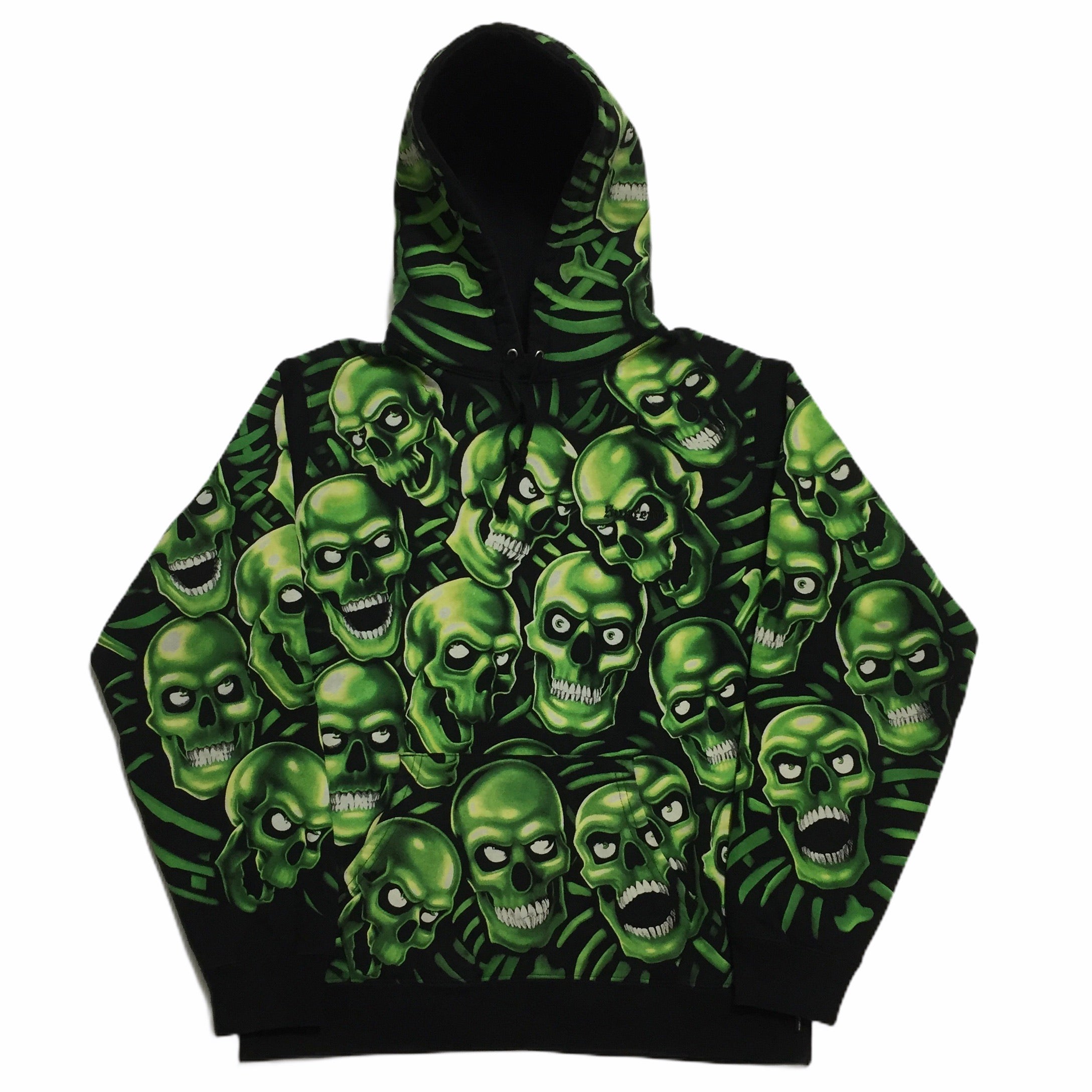 Supreme green skull discount hoodie