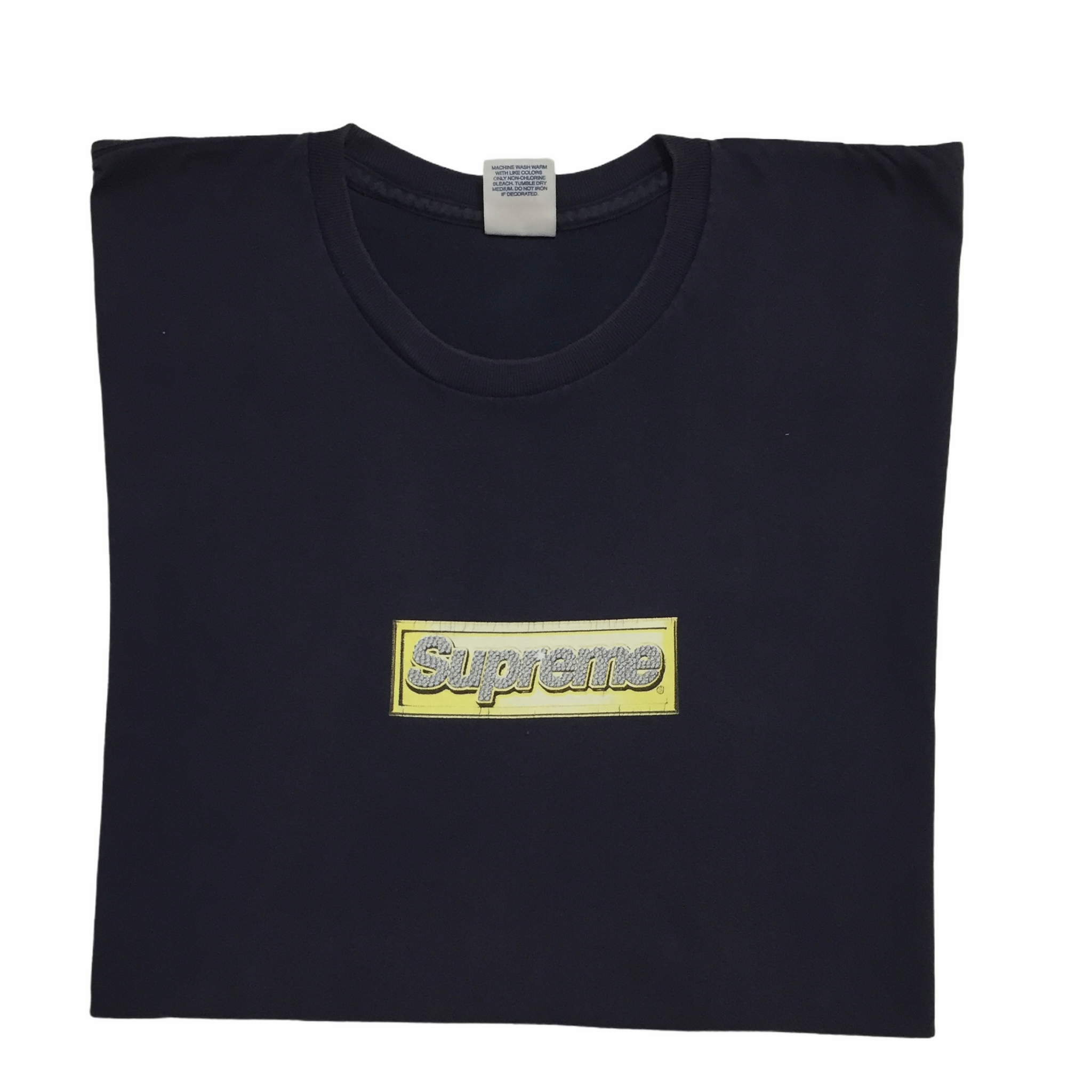 2013 Supreme Navy Bling Box Logo Tee