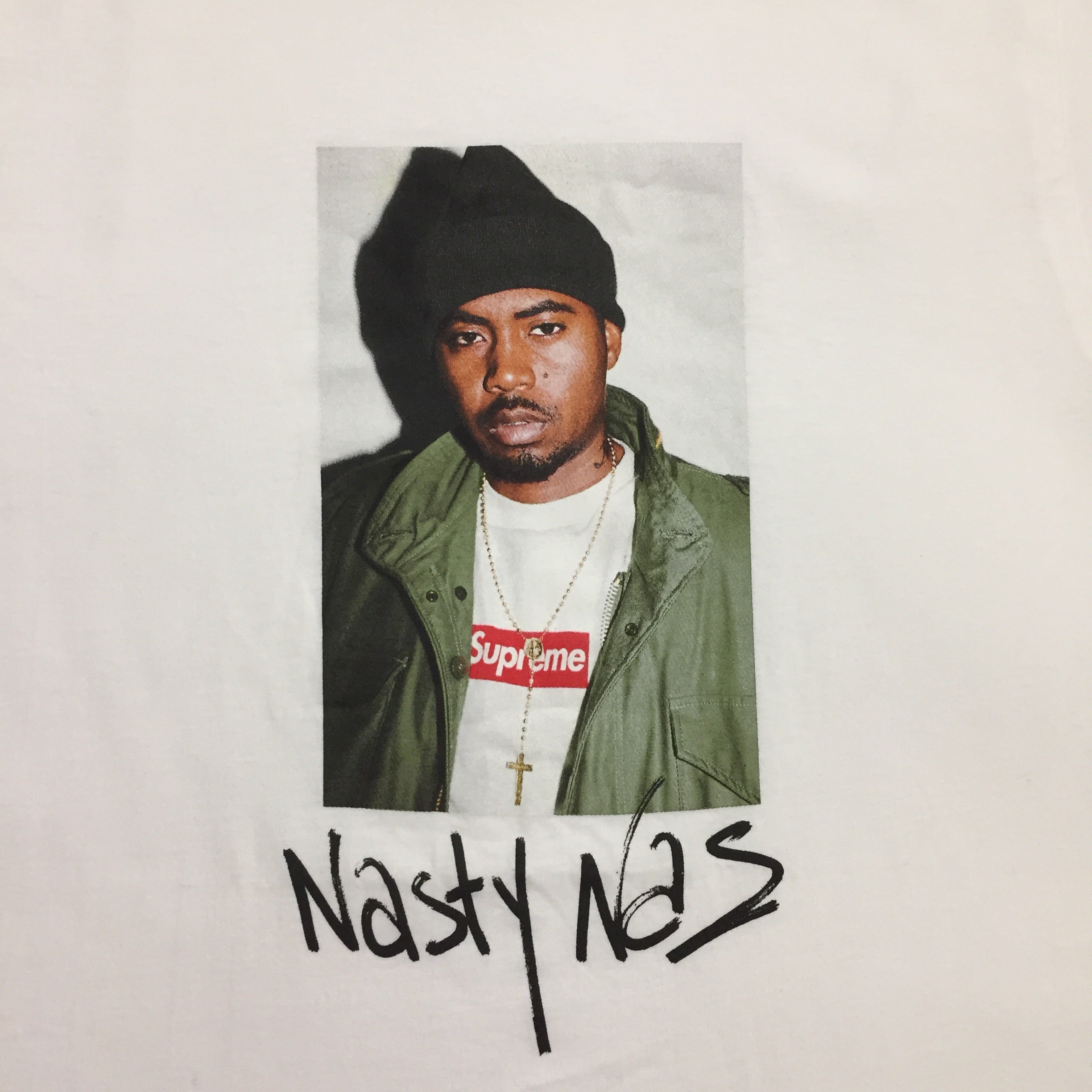 2017 Supreme Nas White Photo Tee