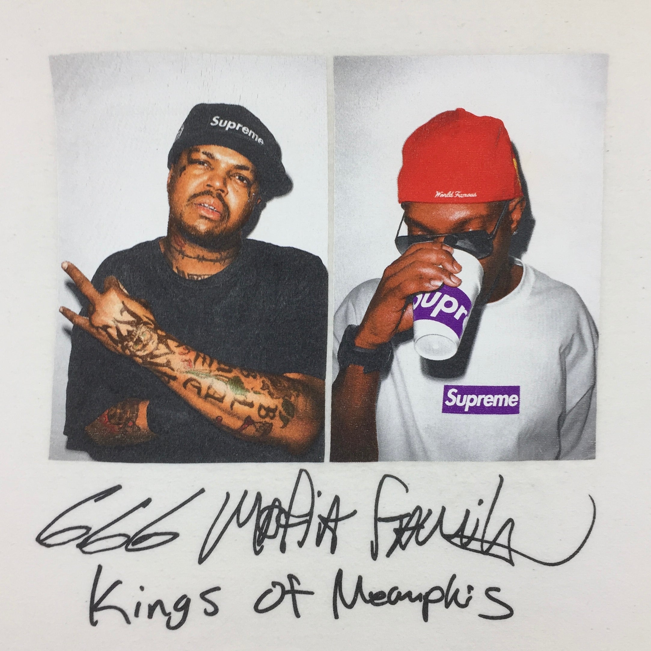 2012 Supreme Three 6 Mafia White Photo Tee