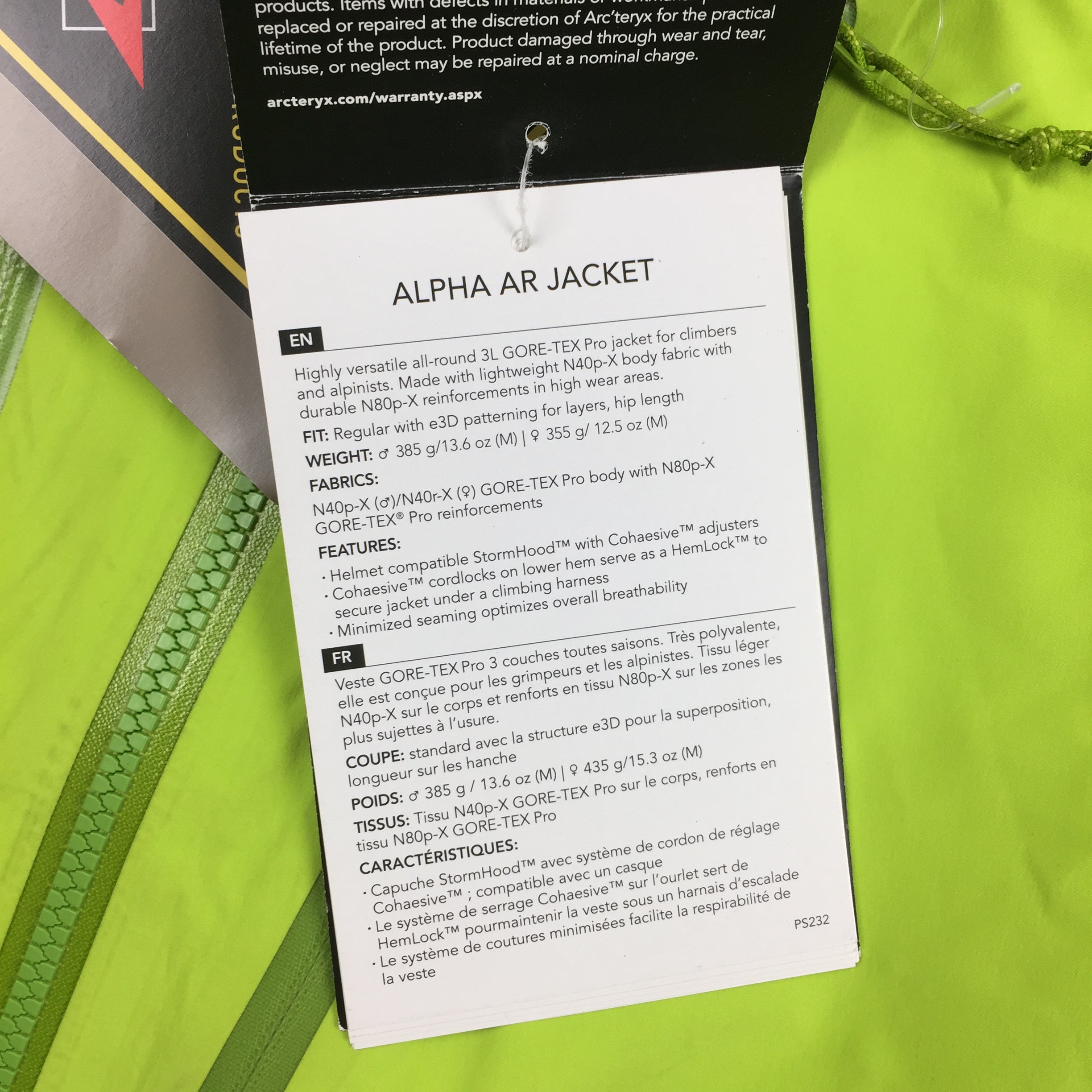 Arcteryx Neon Alpha AR
