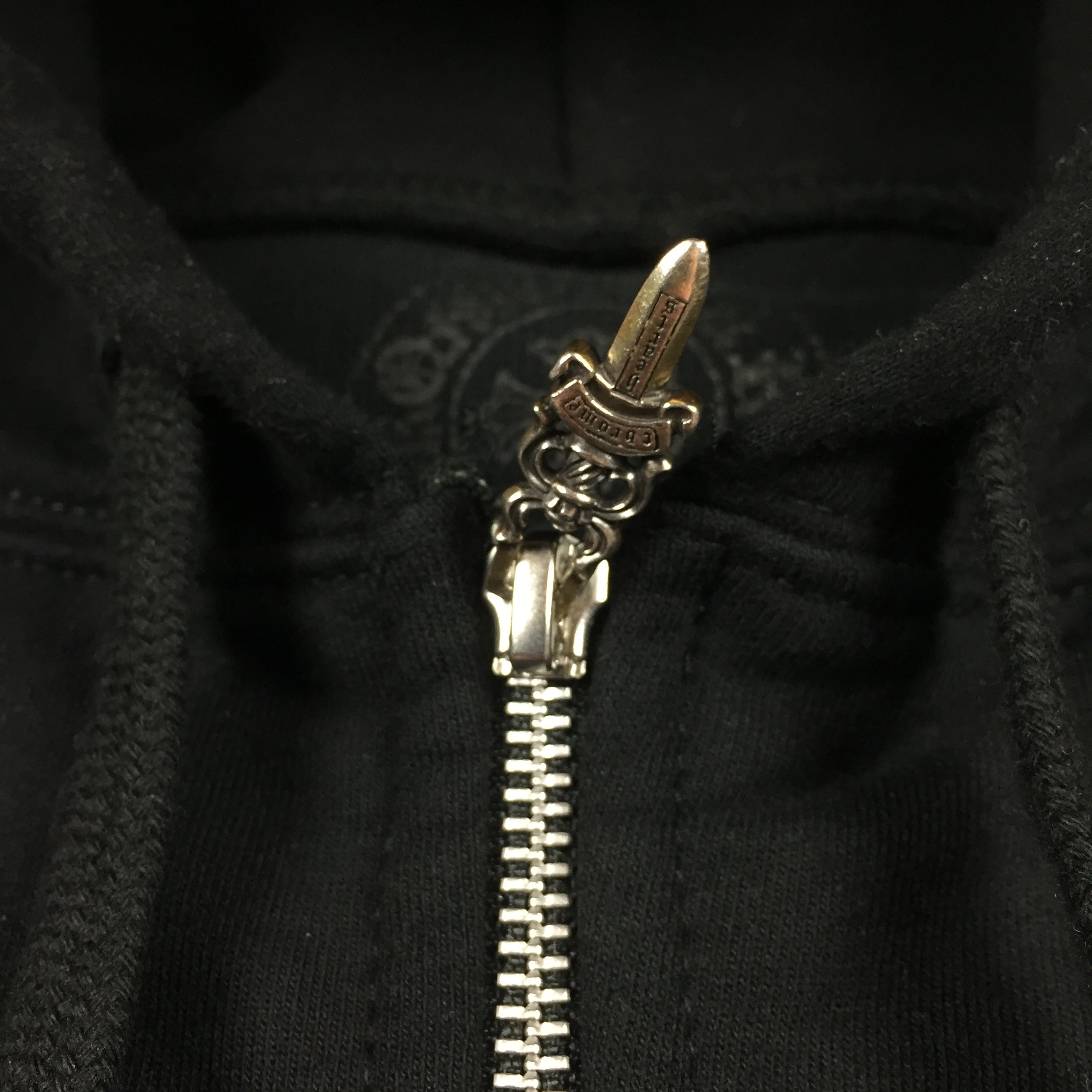 Chrome Hearts Black Floral Logo Zip Up Hoodie