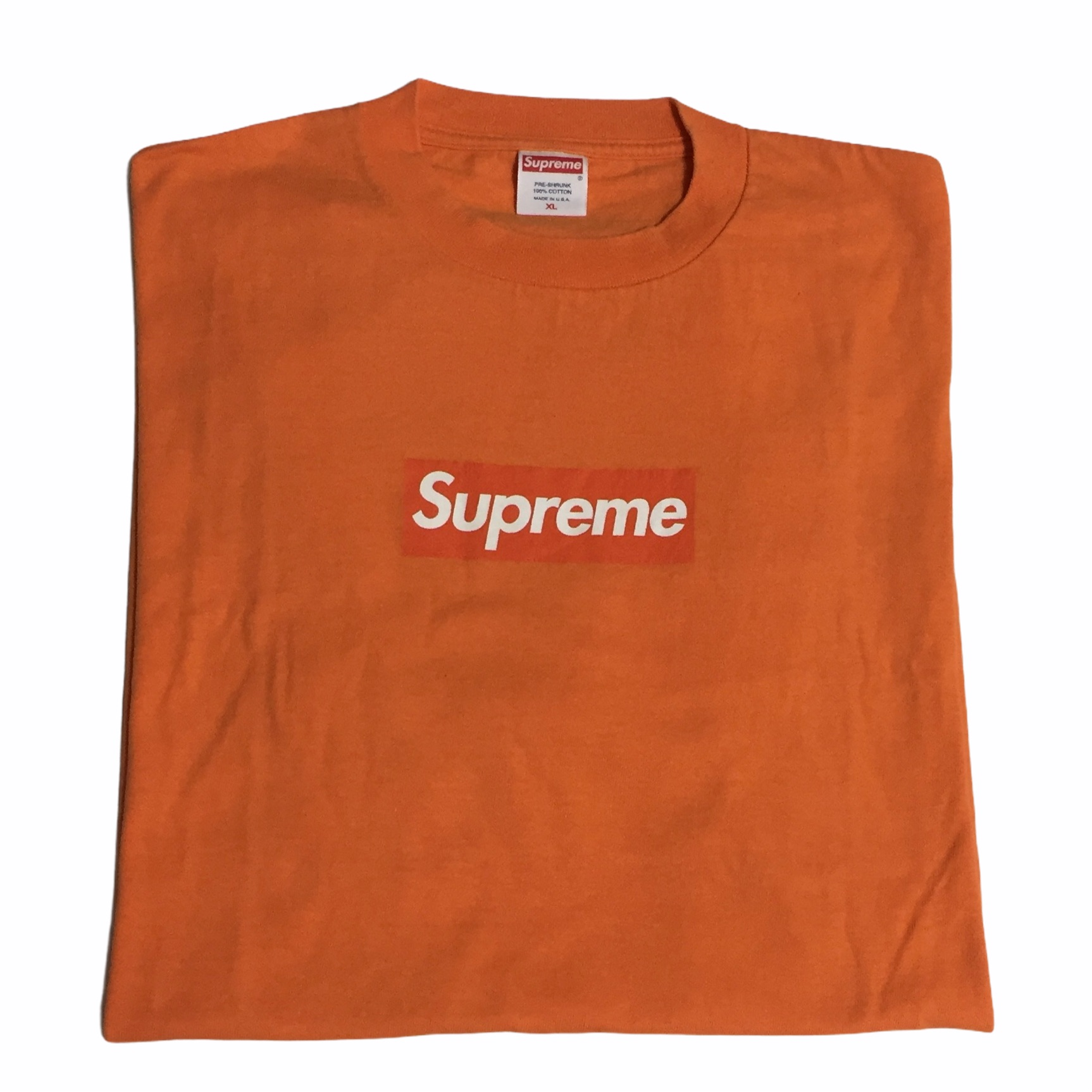 Supreme orange top box logo tee
