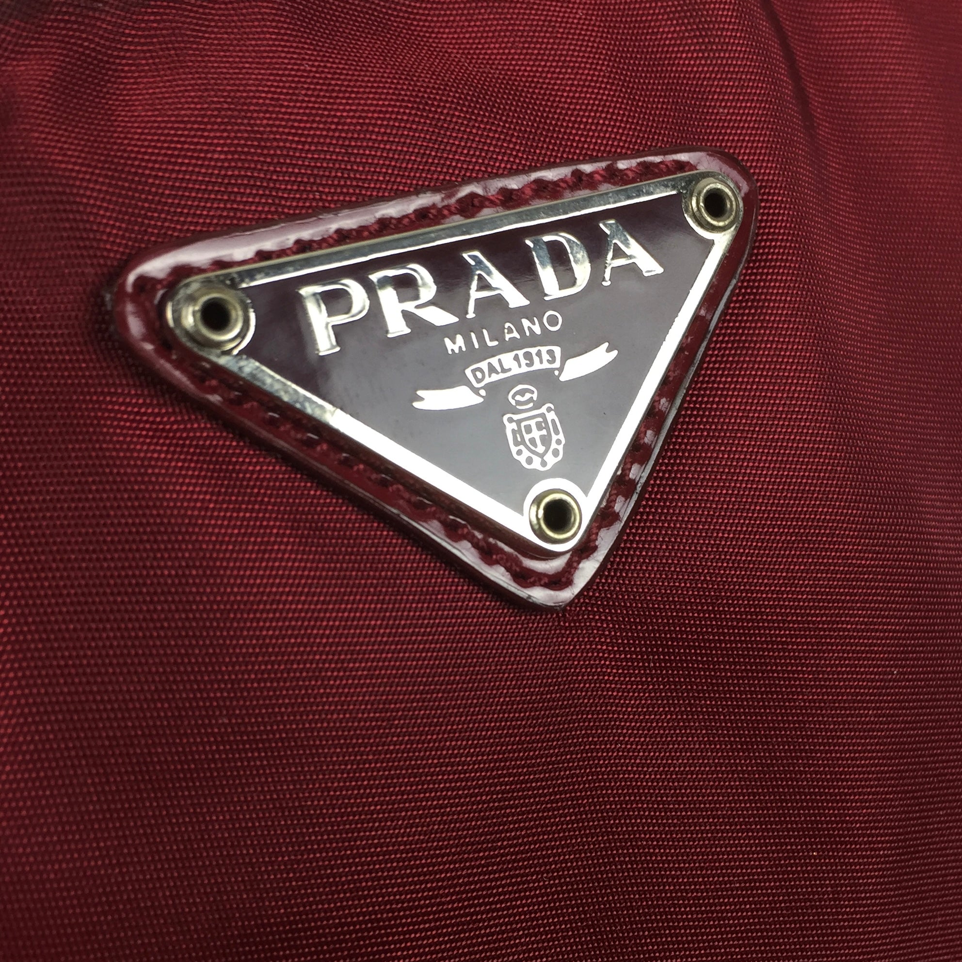 Prada Burgundy Red Nylon Shoulder Bag