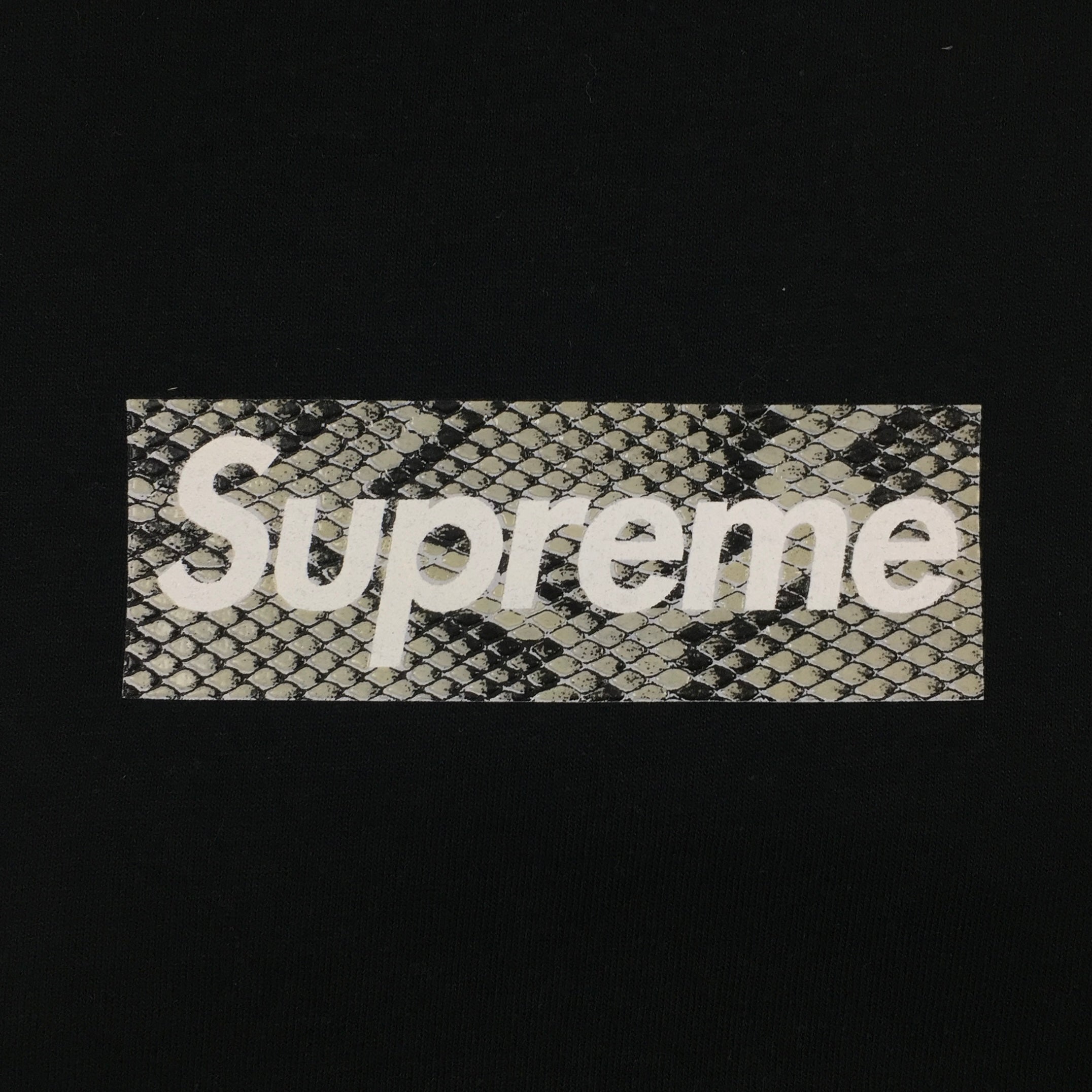 2006 Supreme Harajuku Black Snakeskin Box Logo Tee