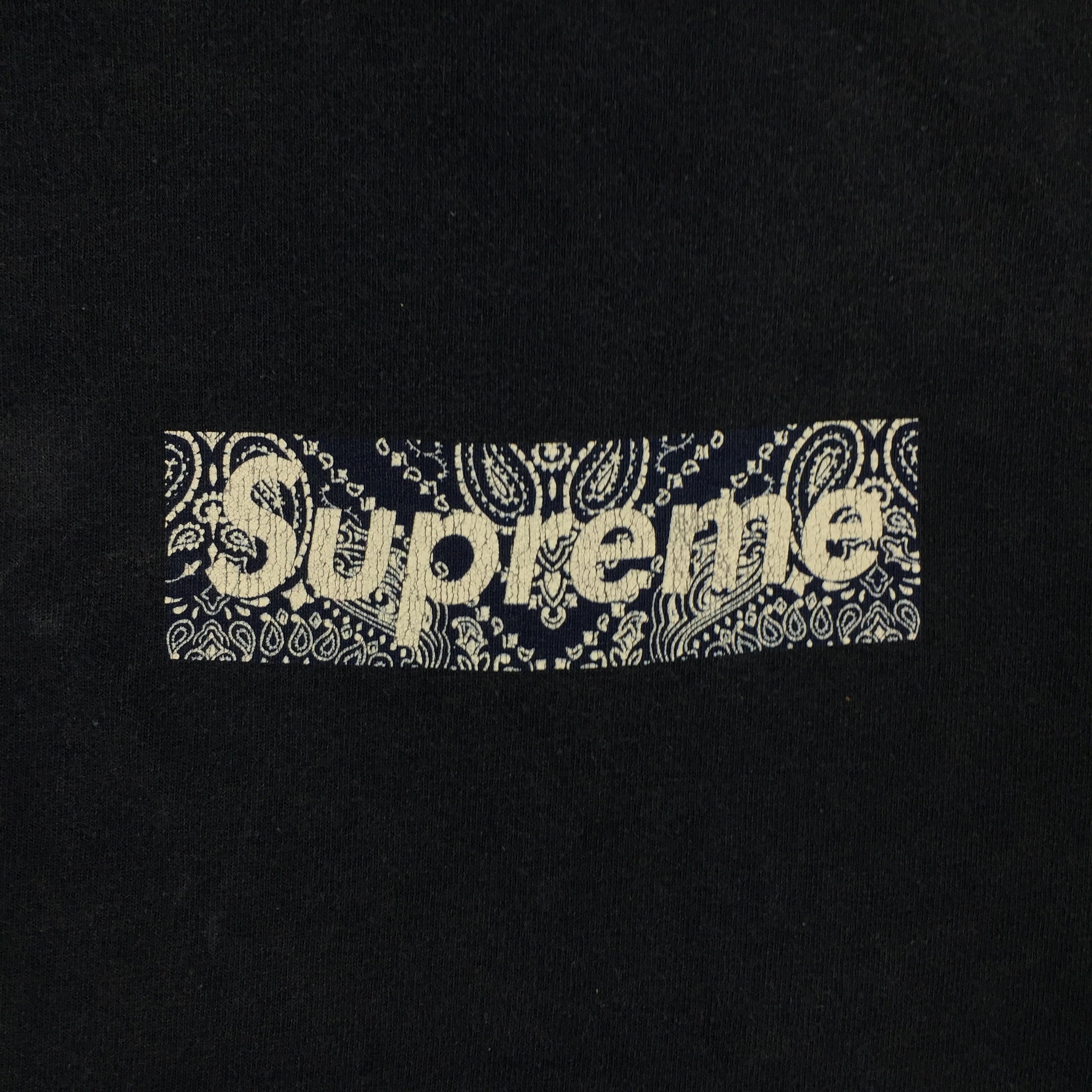 2001 Supreme Navy Paisley Box Logo Tee