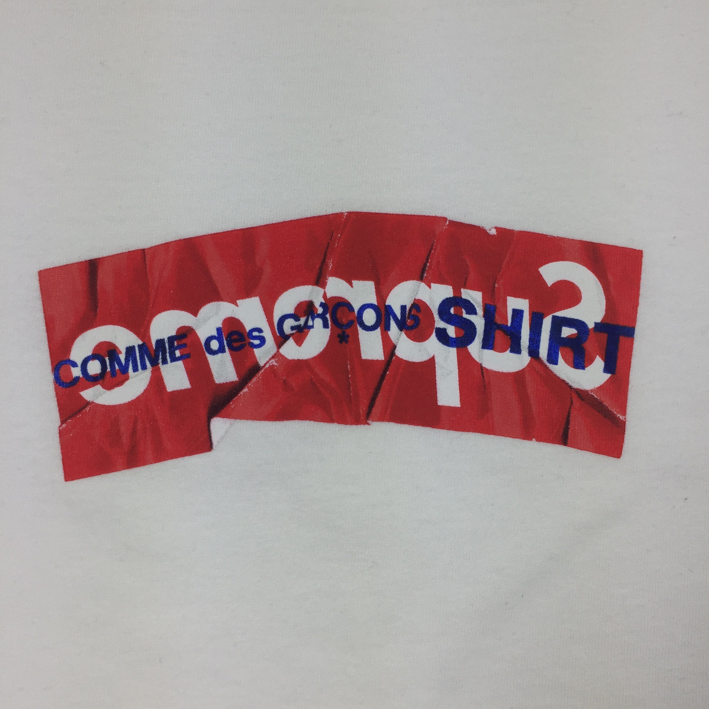 2017 Supreme x CDG White Box Logo Tee