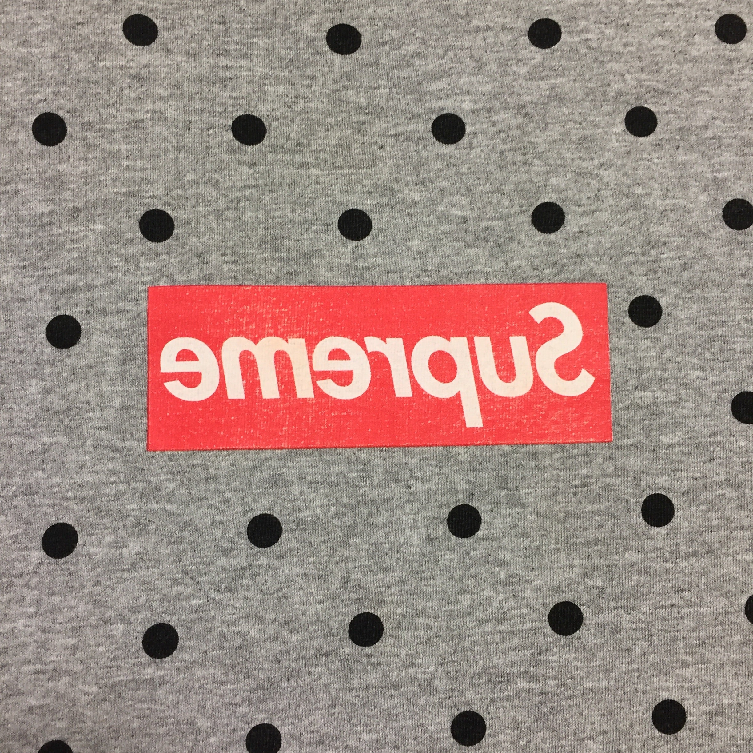 2012 Supreme x CDG Polka Dot Grey Box Logo Tee