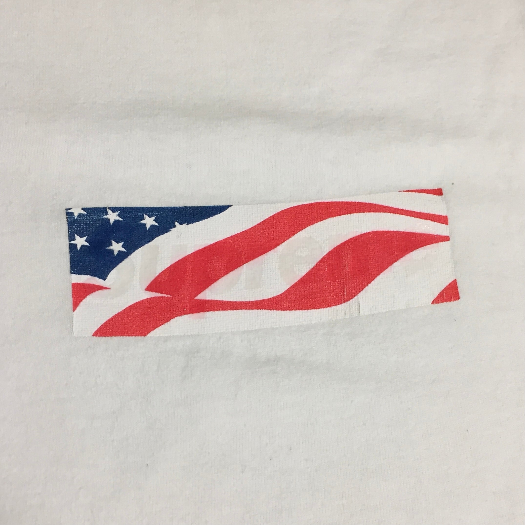 2002 Supreme 9/11 White Box Logo Tee