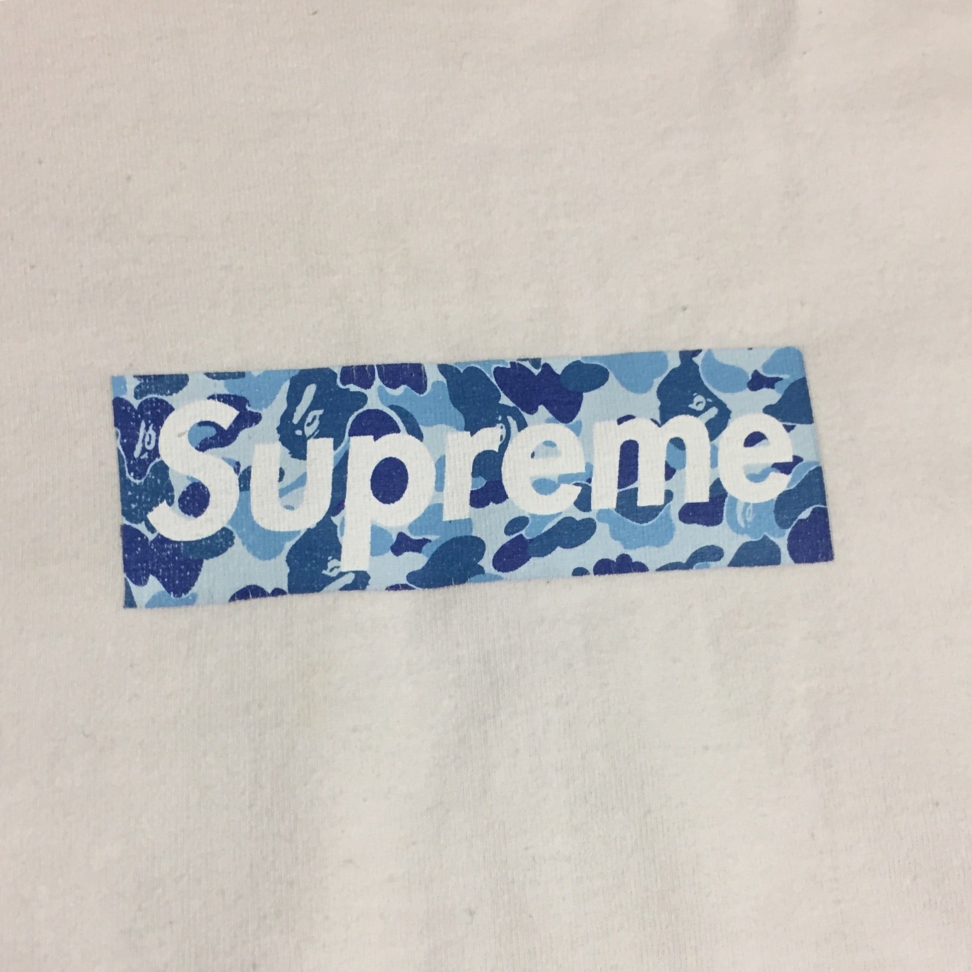 1998 Supreme BAPE Blue Camo Box Logo Tee