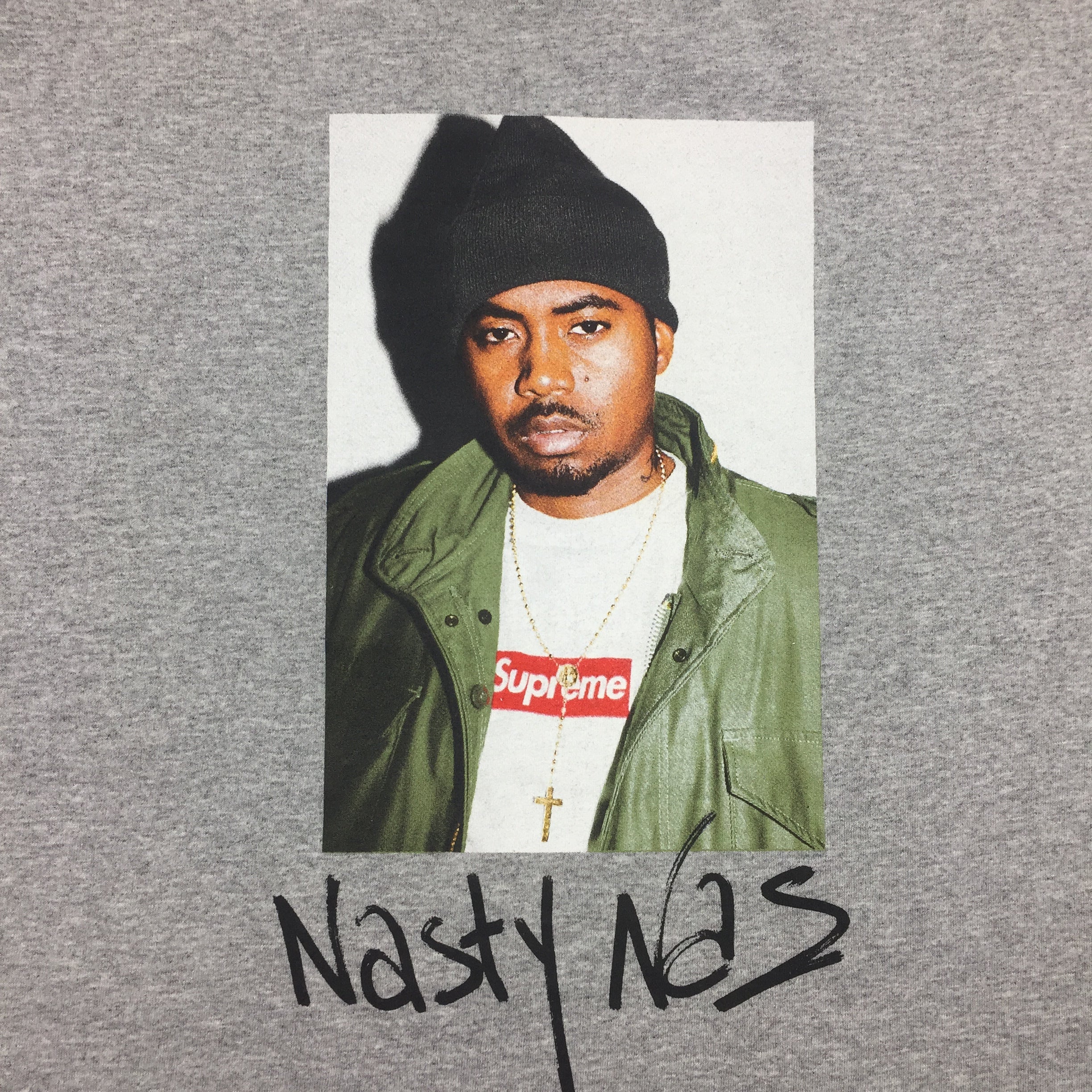 2017 Supreme Nas Grey Photo Tee