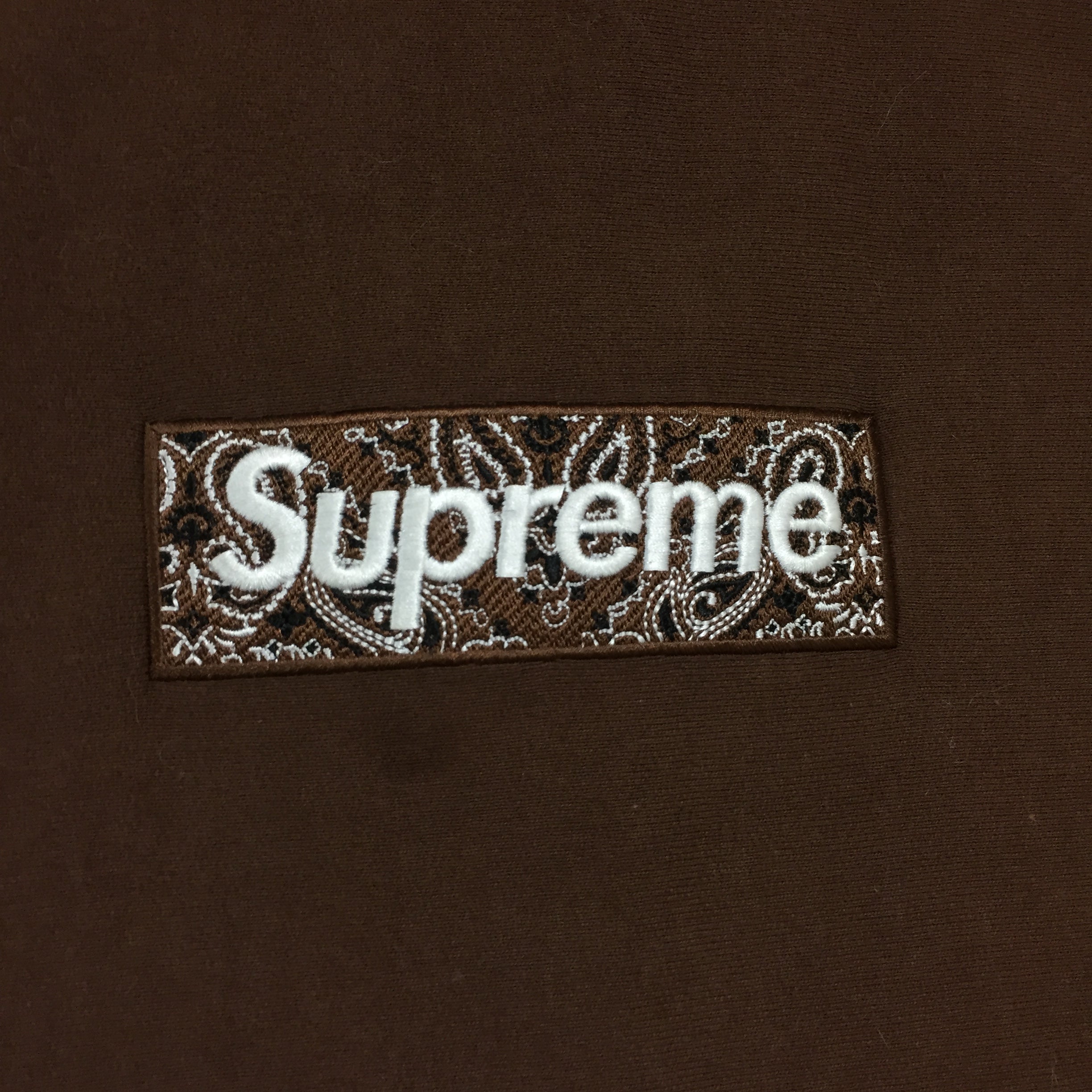 2019 Supreme Brown Bandana Paisley Box Logo Hoodie