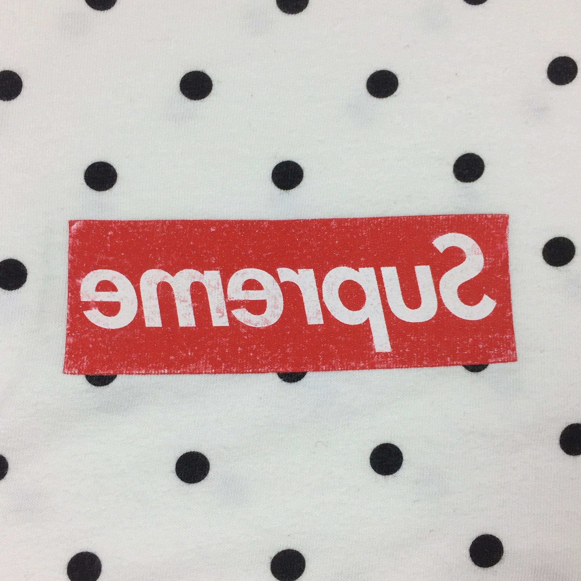2012 Supreme x CDG Polka Dot White Box Logo Tee