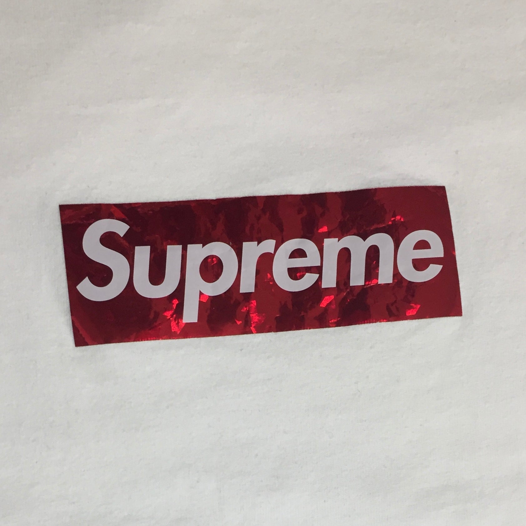 2006 Supreme Holographic Red White Box Logo Tee
