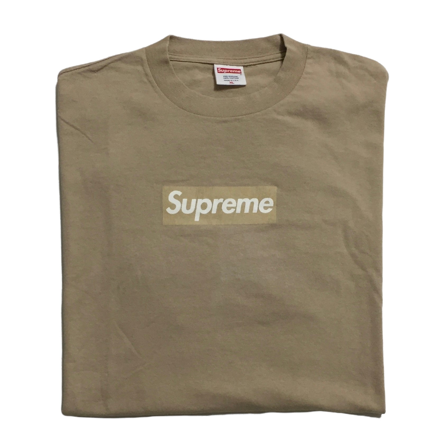 2003 Supreme Tan Tonal Box Logo Tee