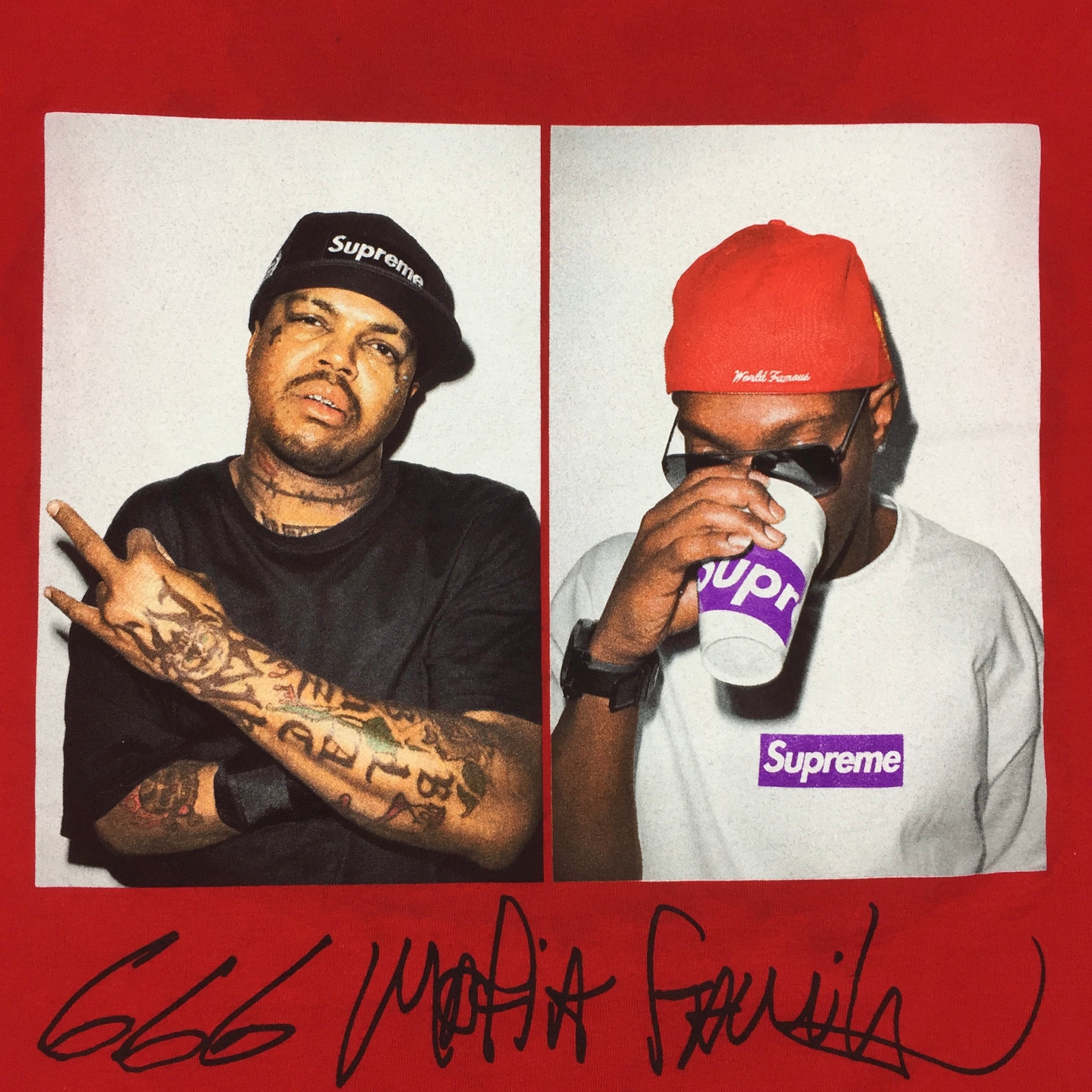 2012 Supreme Three 6 Mafia Red Photo Tee
