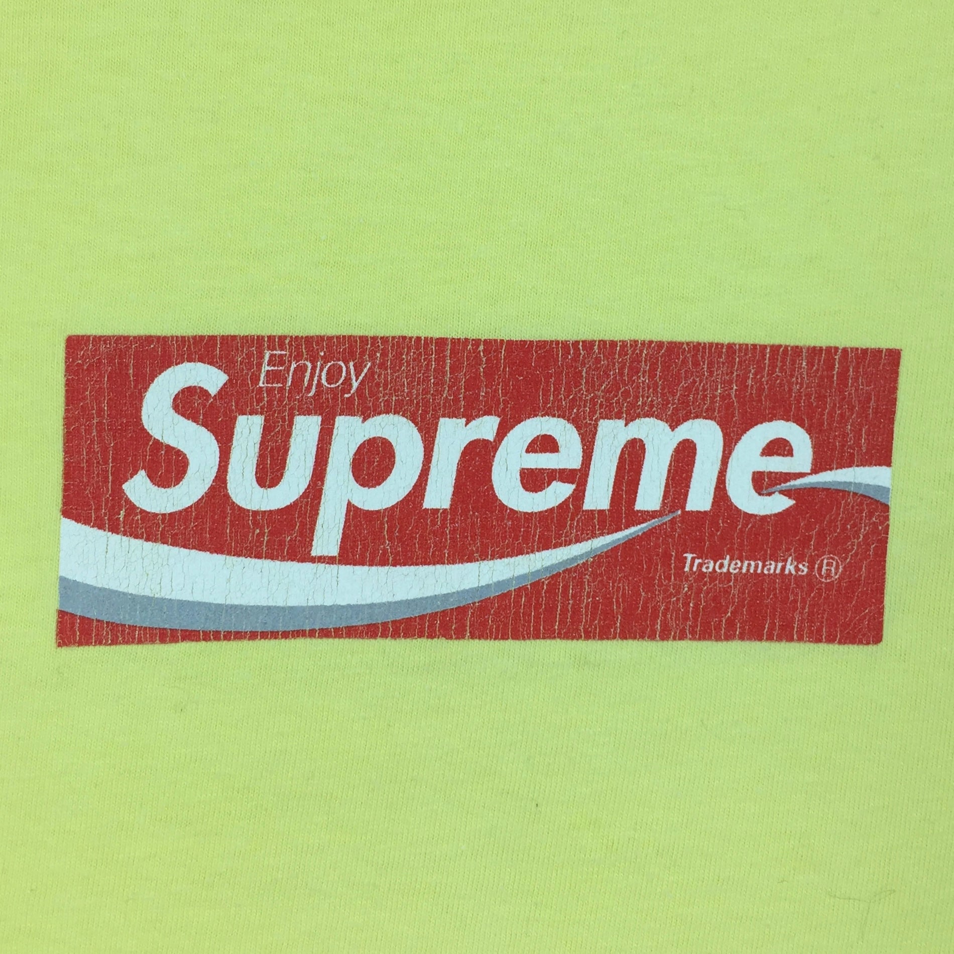 1997 Supreme Yellow Coca Cola Box Logo Tee