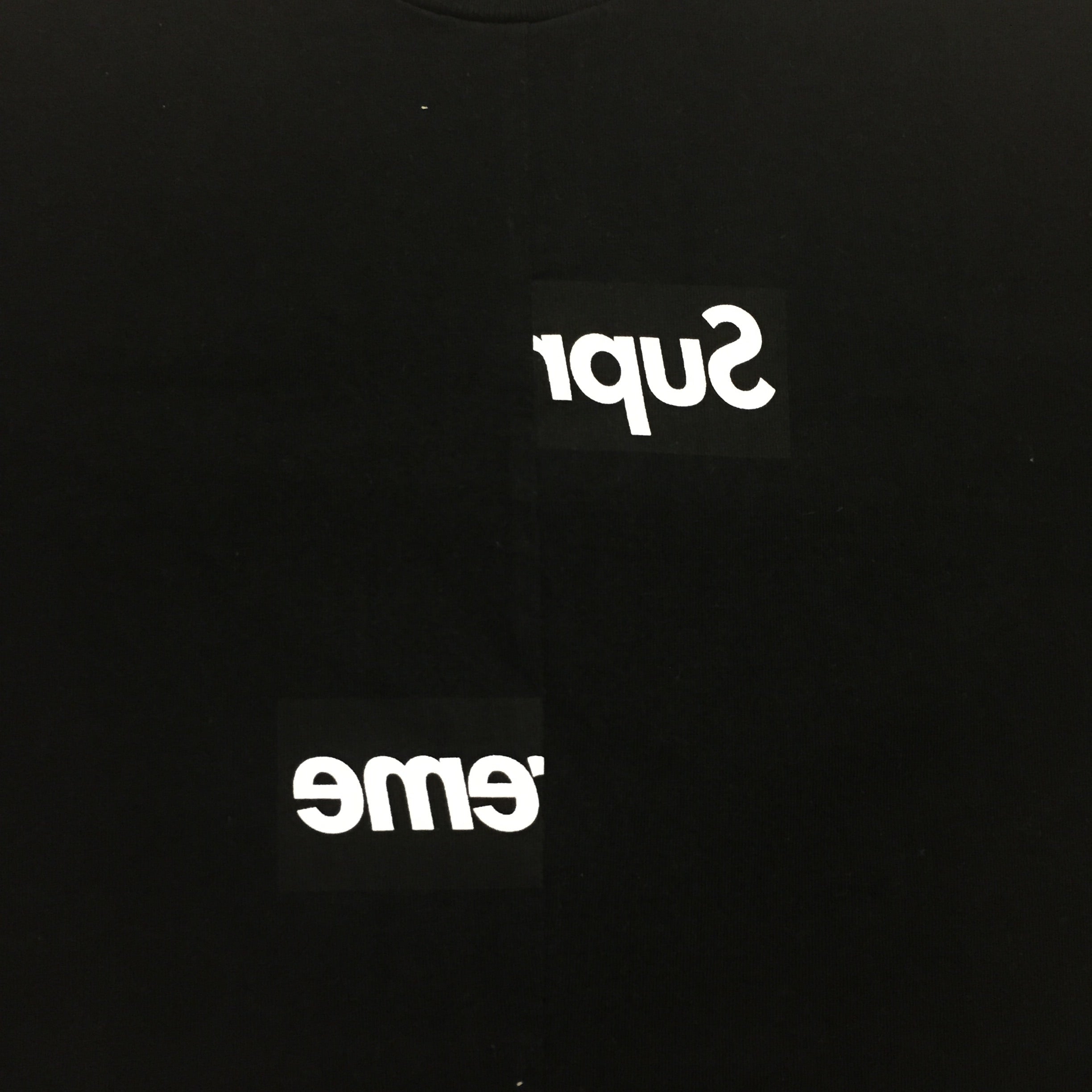2018 Supreme x CDG Black Split Box Logo Tee
