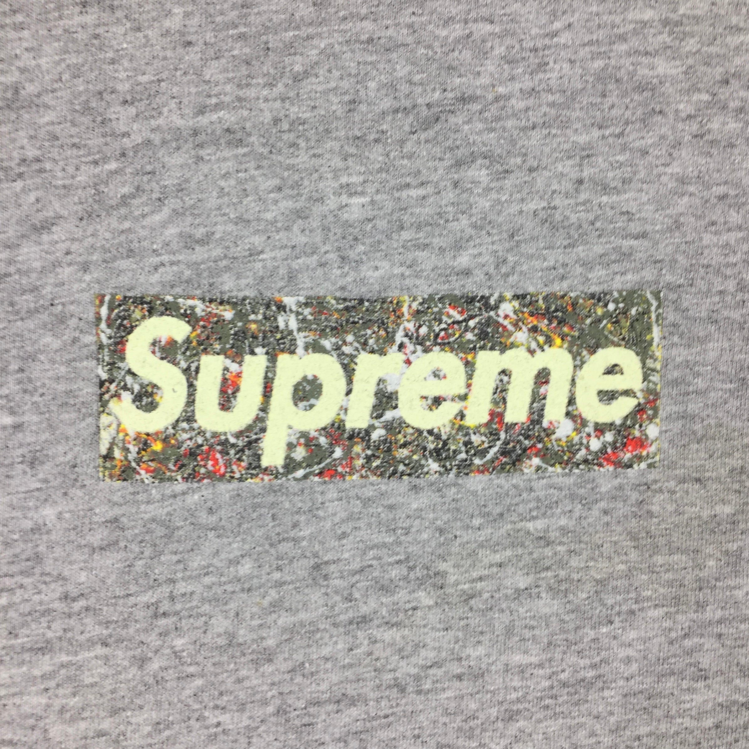 1999 Supreme Jackson Pollock Grey Box Logo Tee