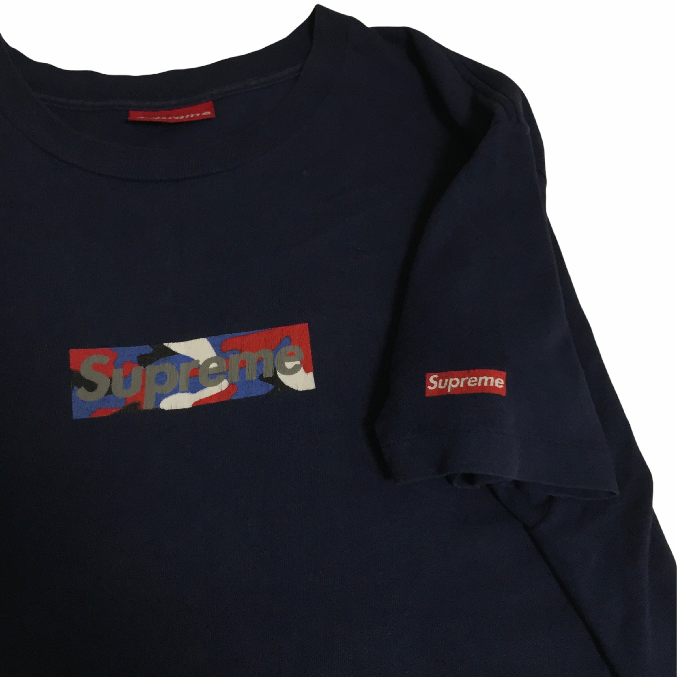 1997 Supreme Marble Navy Box Logo Tee