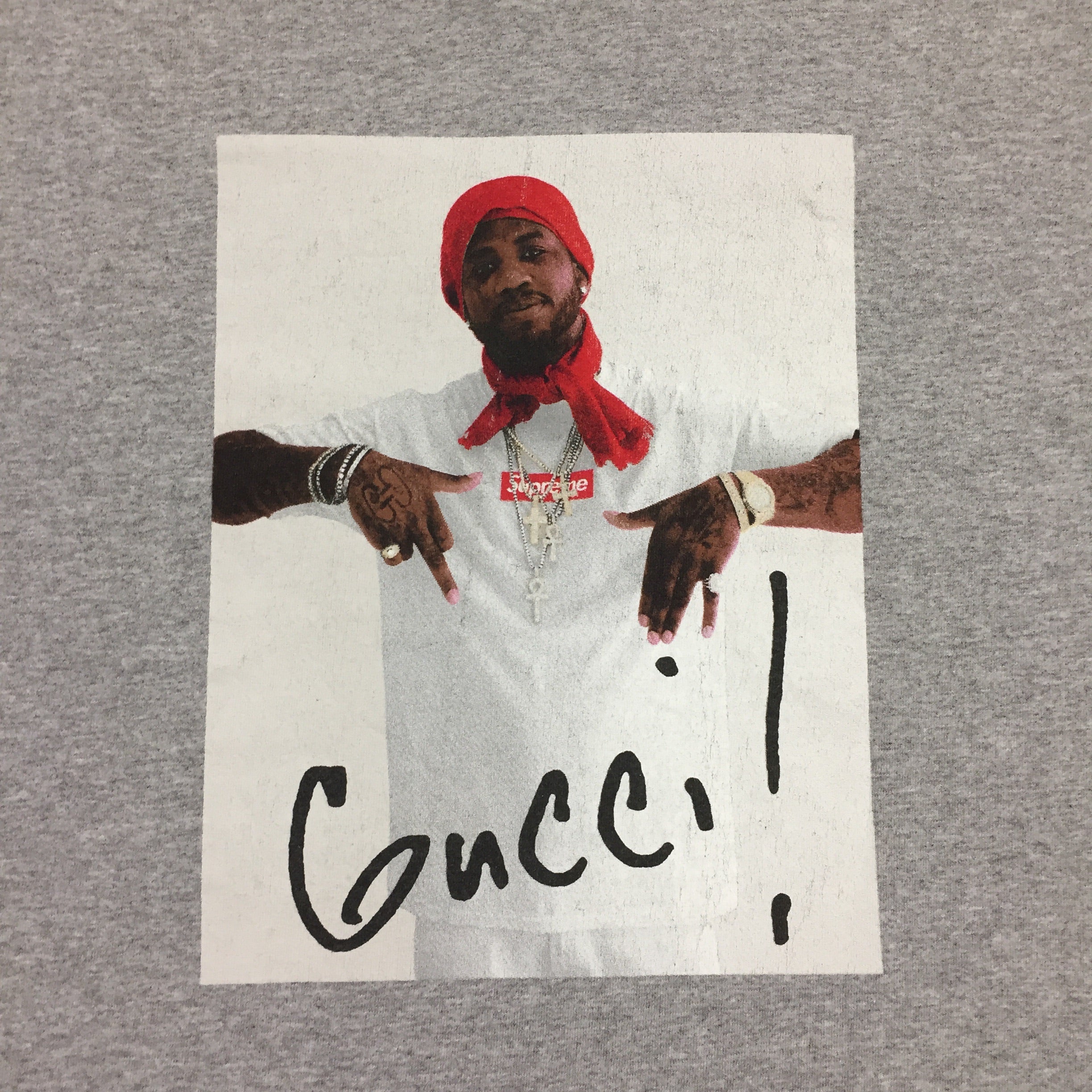 2016 Supreme Gucci Mane Grey Photo Tee
