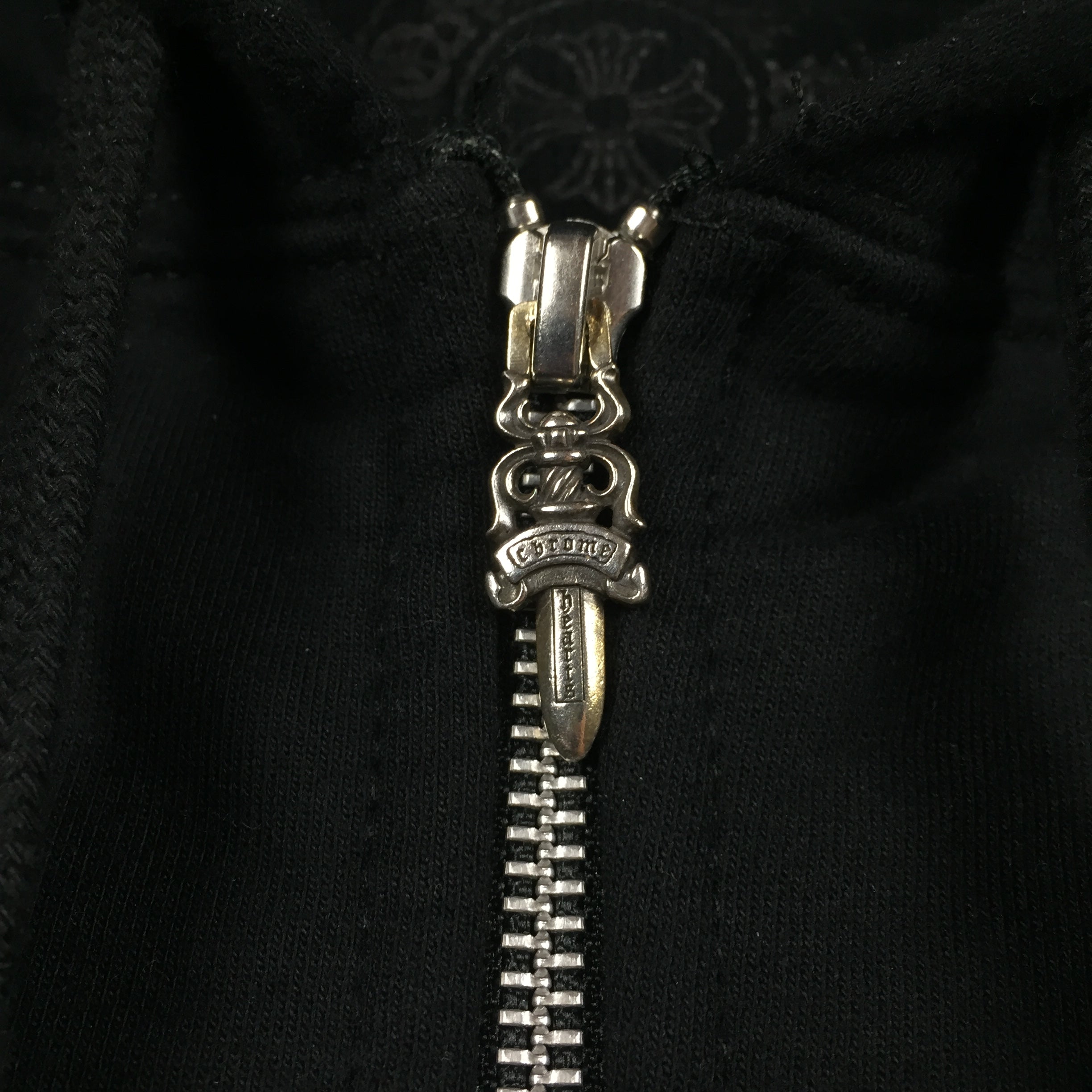 Chrome Hearts Black Floral Logo Zip Up Hoodie