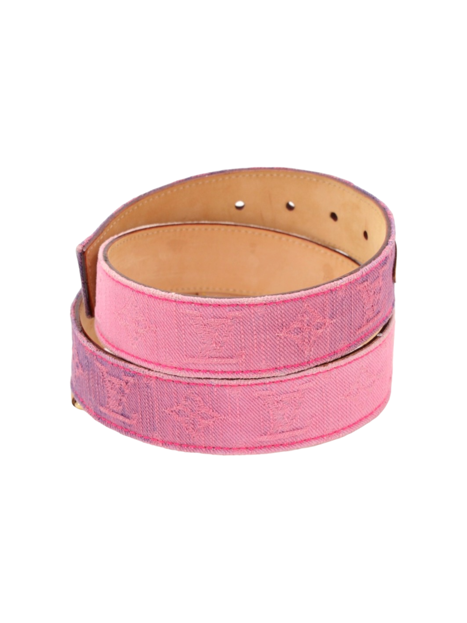 Louis Vuitton Pink Monogram Denim Belt