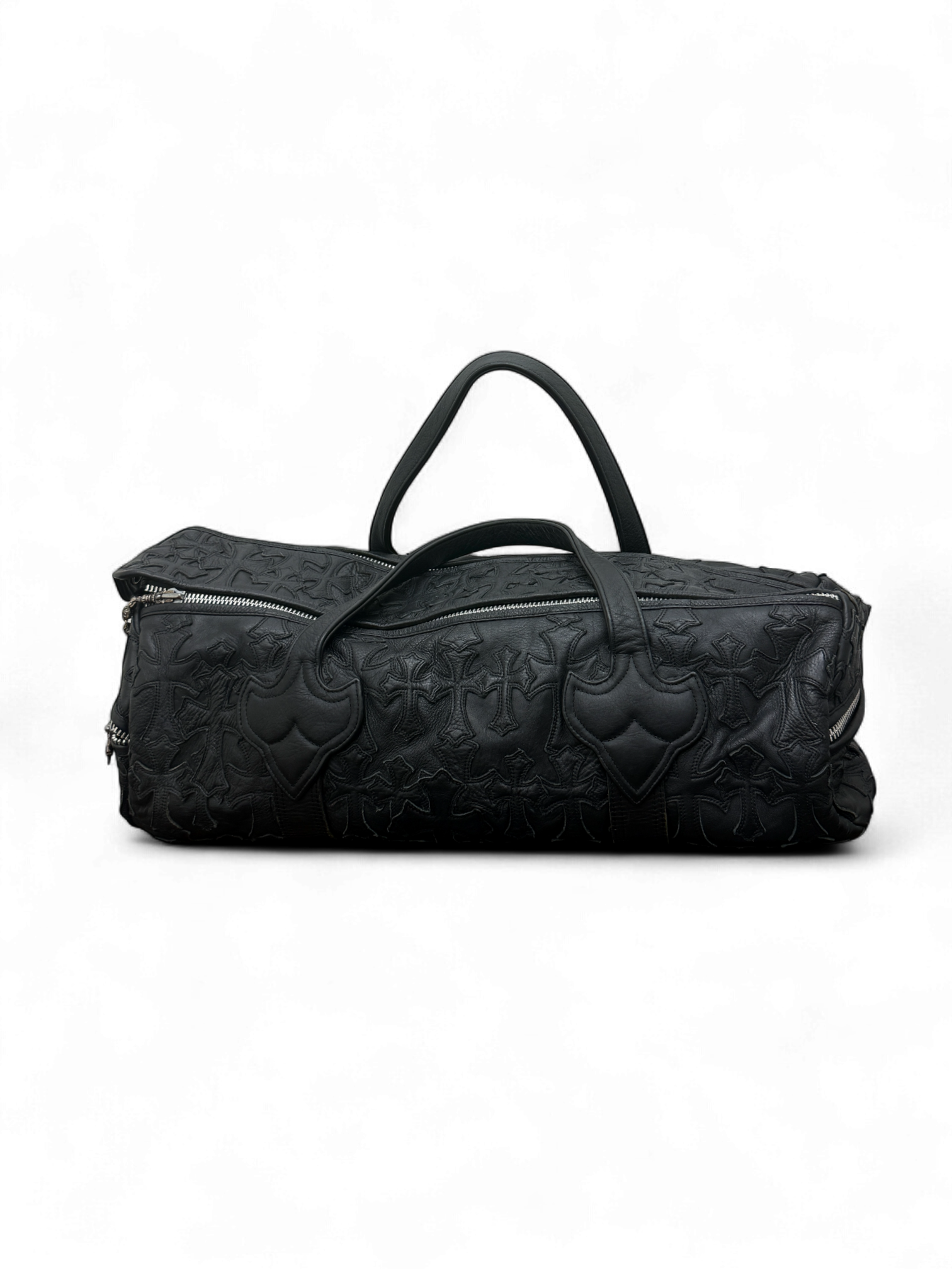 Chrome Hearts Cemetery Cross Patch Dagger Leather Duffle