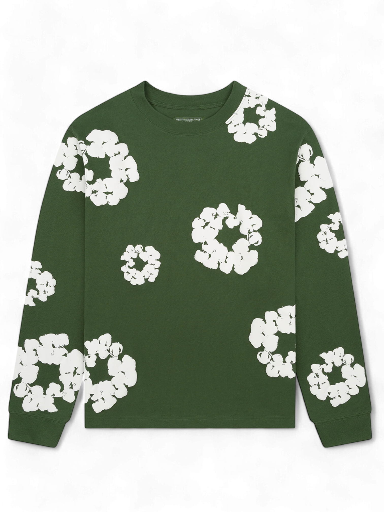 Denim Tears Green Cotton Wreath Longsleeve Shirt