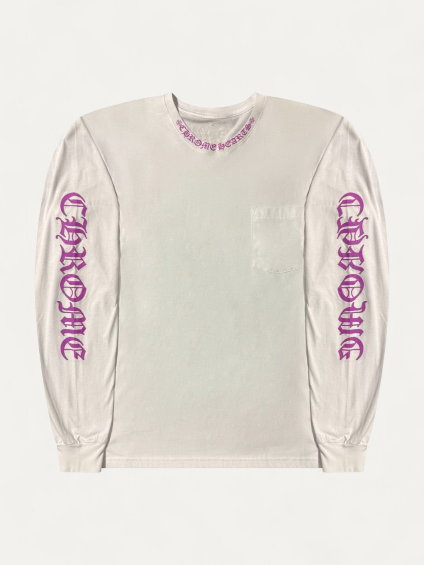 Chrome Hearts Purple White Neck Logo Longsleeve
