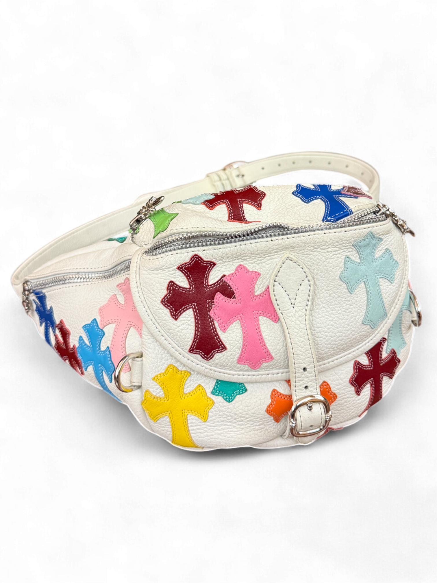Chrome Hearts Multicolour White Leather Snat