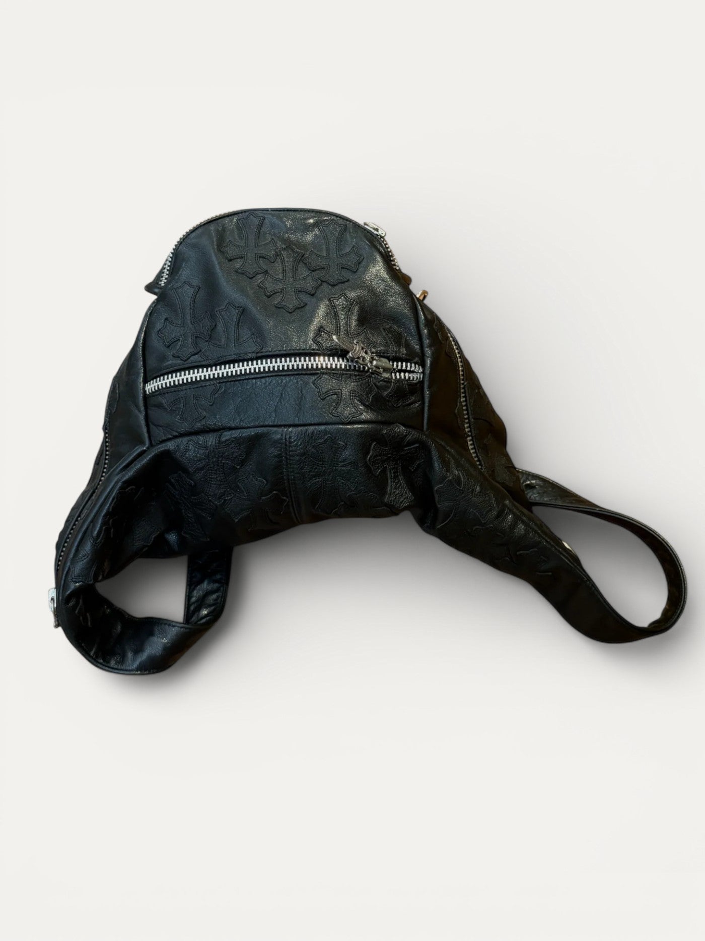 Chrome Hearts Black Cross Patch Leather Snat