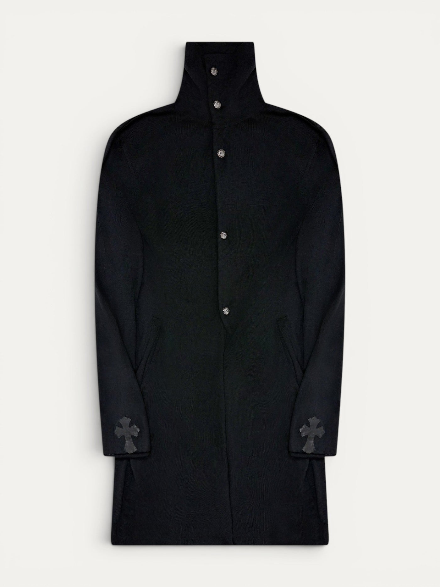 Chrome Hearts Womens Cross Patch Wool Dress Cardigan