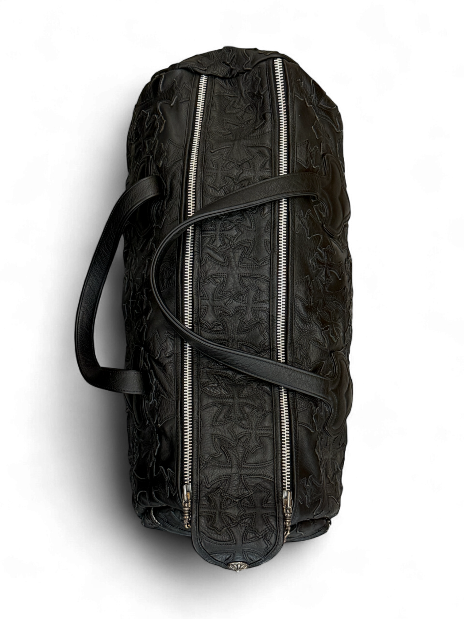 Chrome Hearts Cemetery Cross Patch Dagger Leather Duffle
