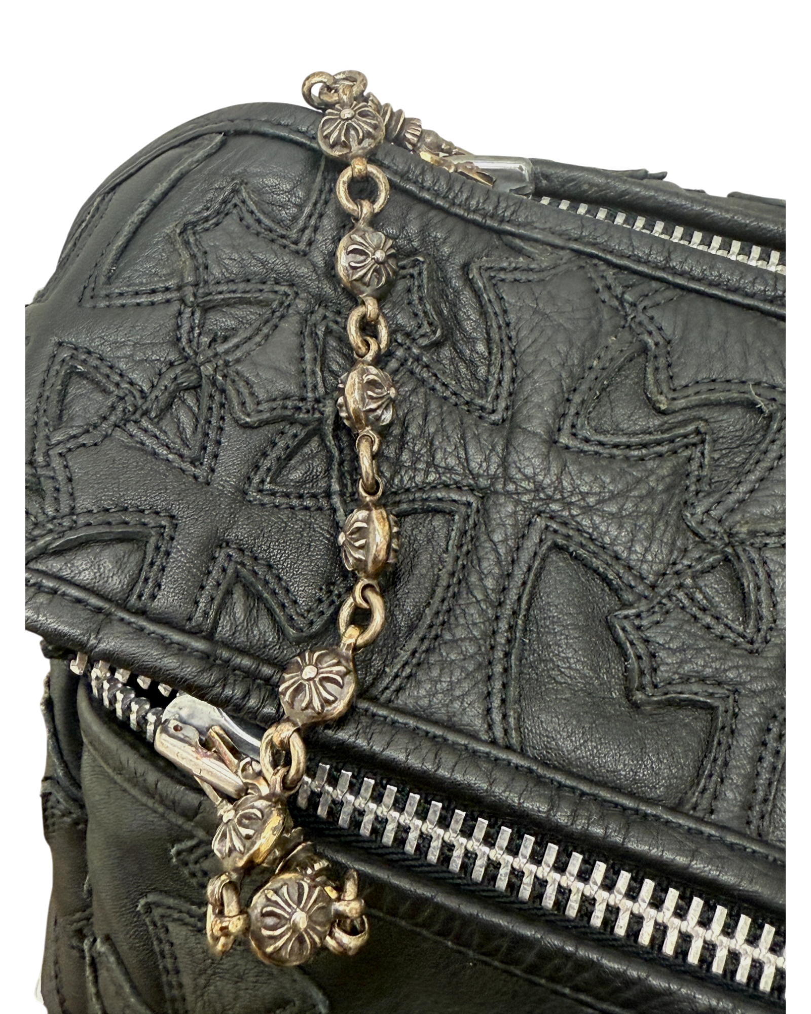 Chrome Hearts Cemetery Cross Patch Dagger Leather Duffle