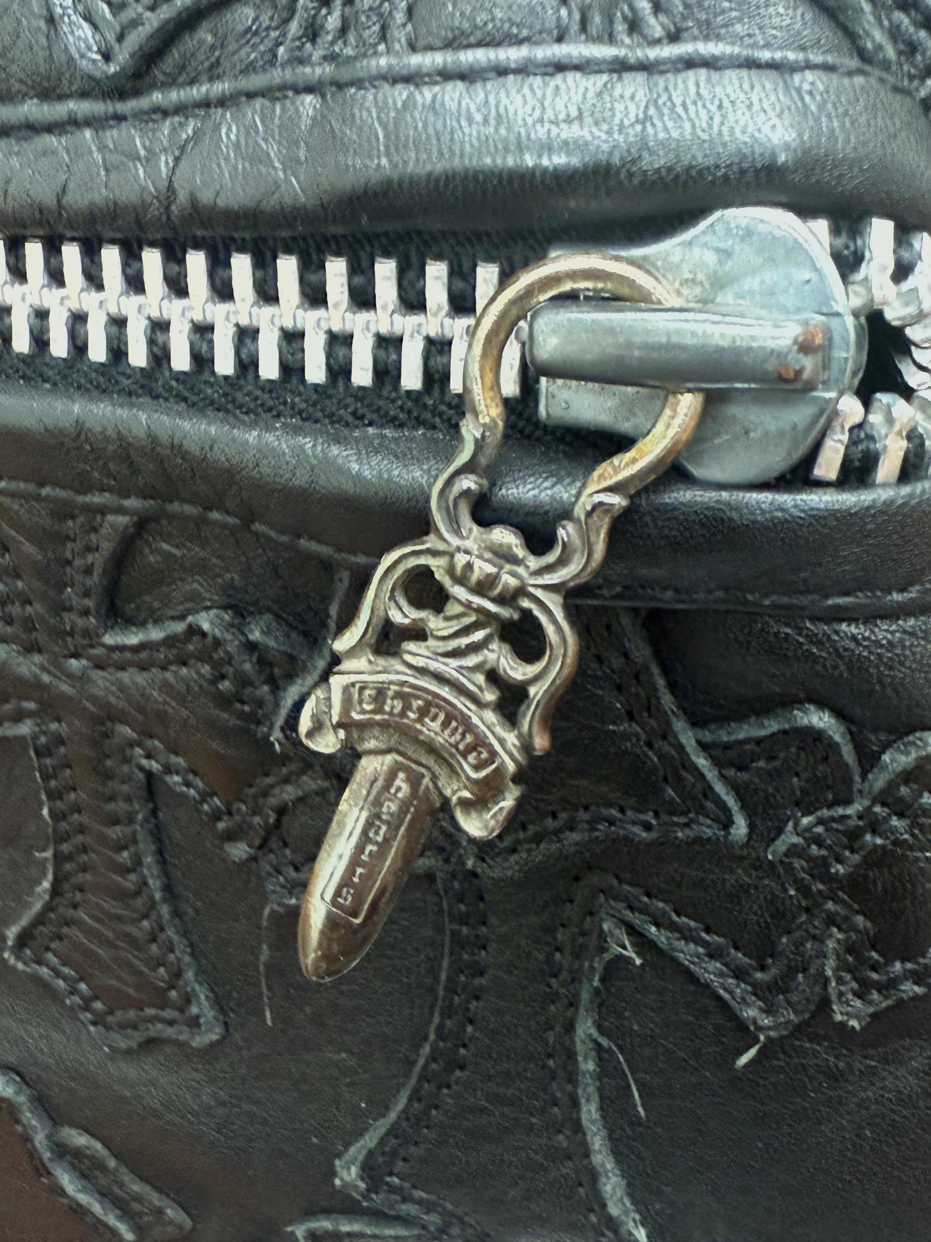 Chrome Hearts Cemetery Cross Patch Dagger Leather Duffle