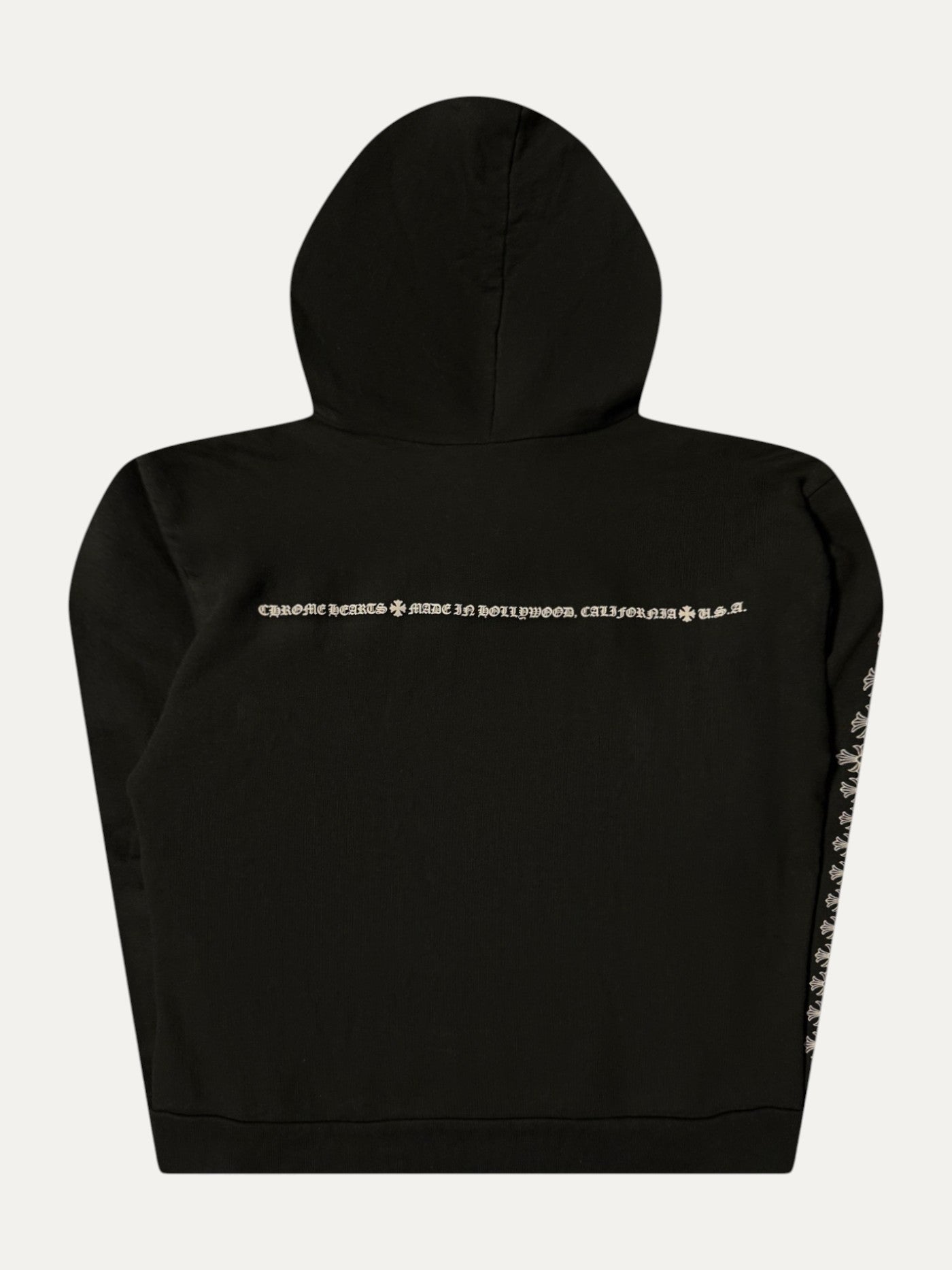 Chrome Hearts Black Scroll Logo Zip-Up Hoodie