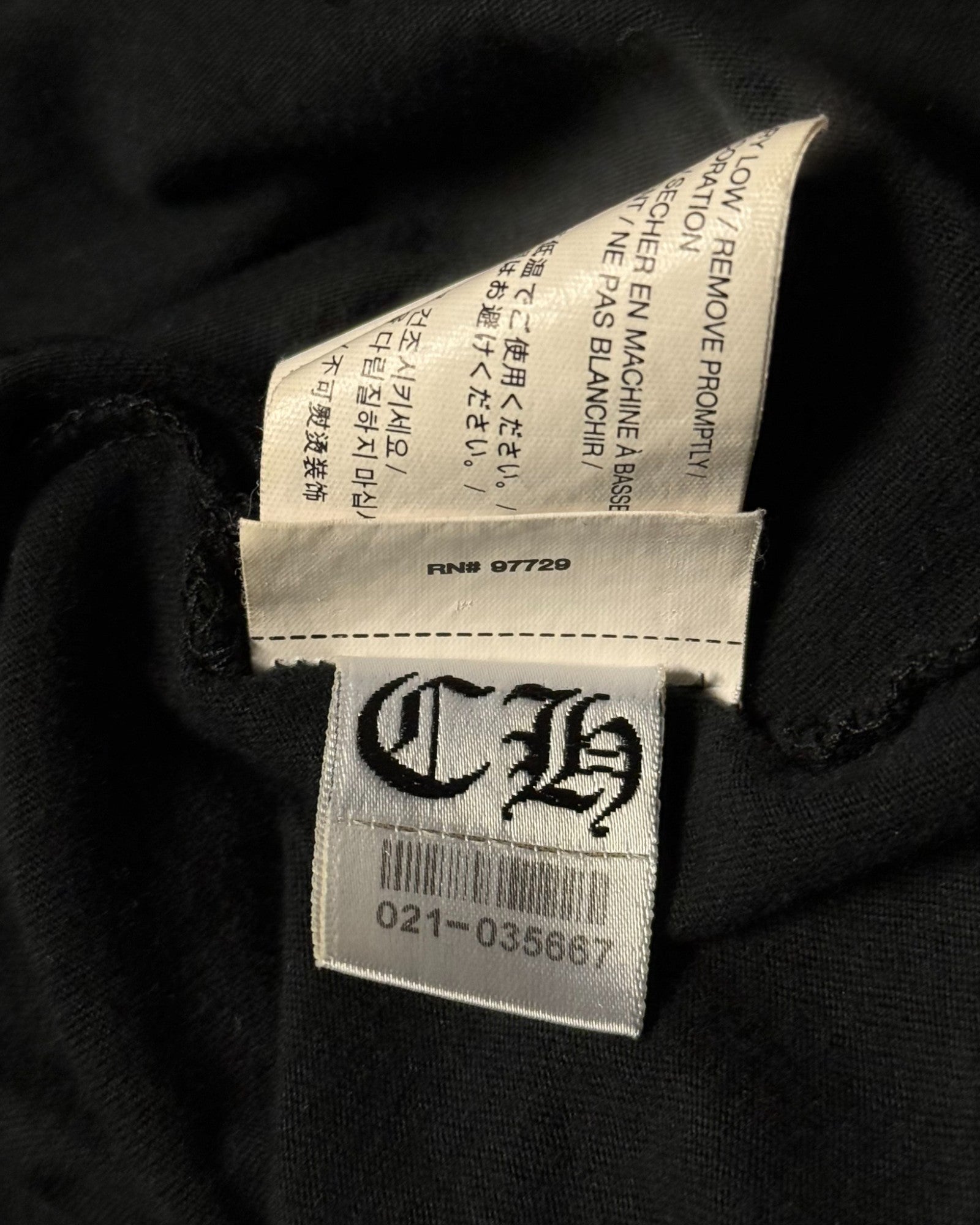 Chrome Hearts Black Yellow Dagger Tee