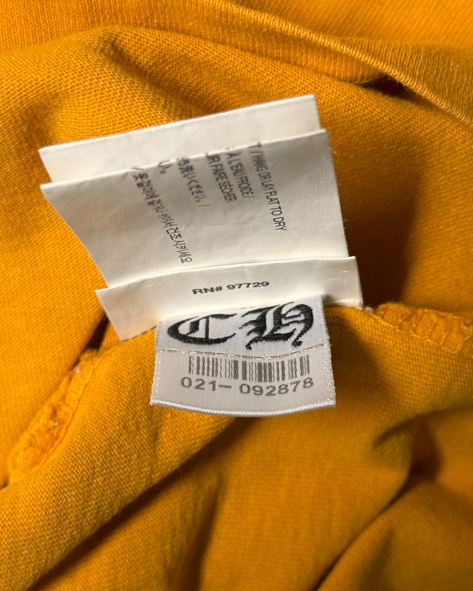 Chrome Hearts Yellow Script Logo Tee