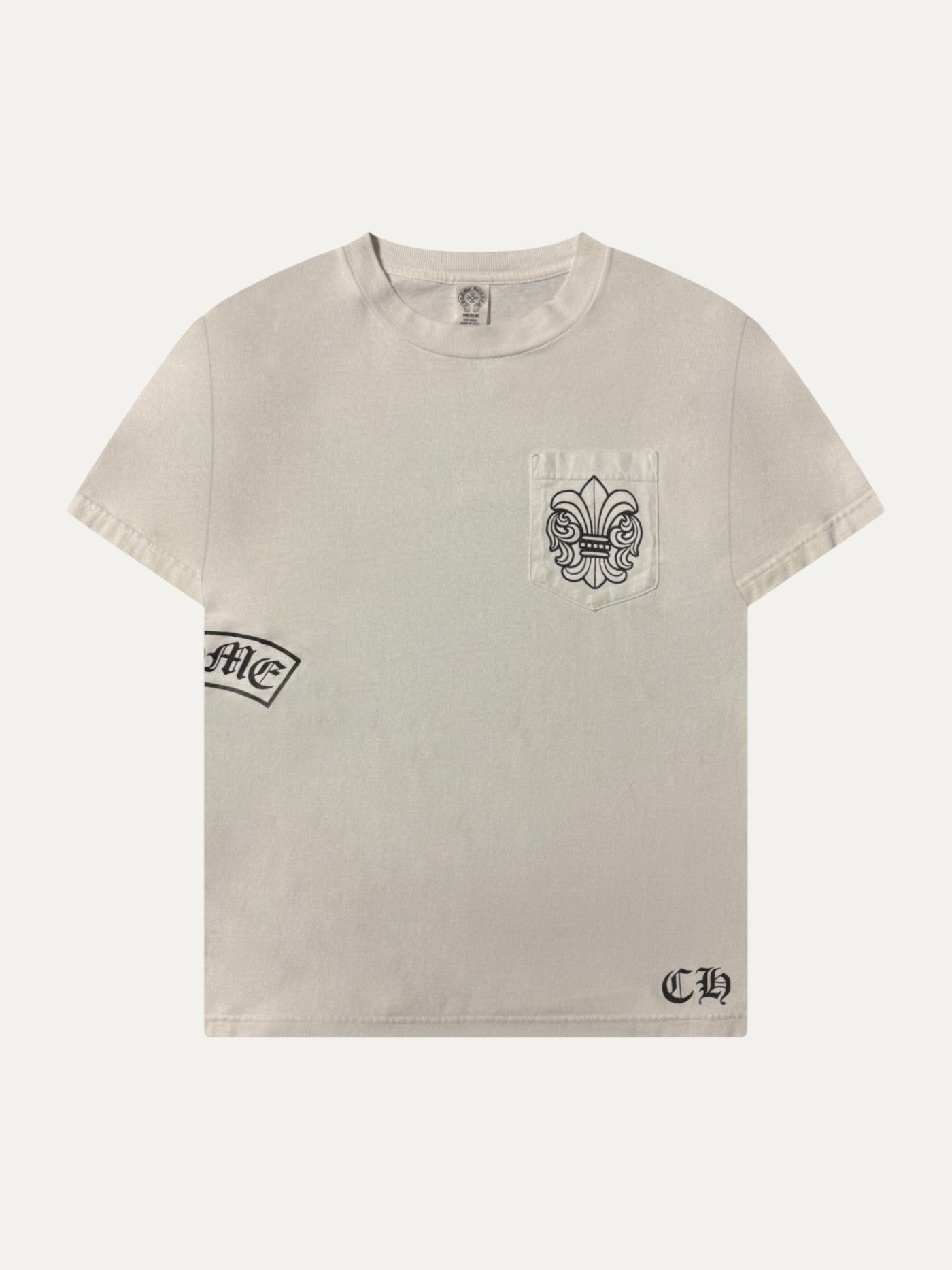Chrome Hearts White T-Bar Vertical Logo Tee