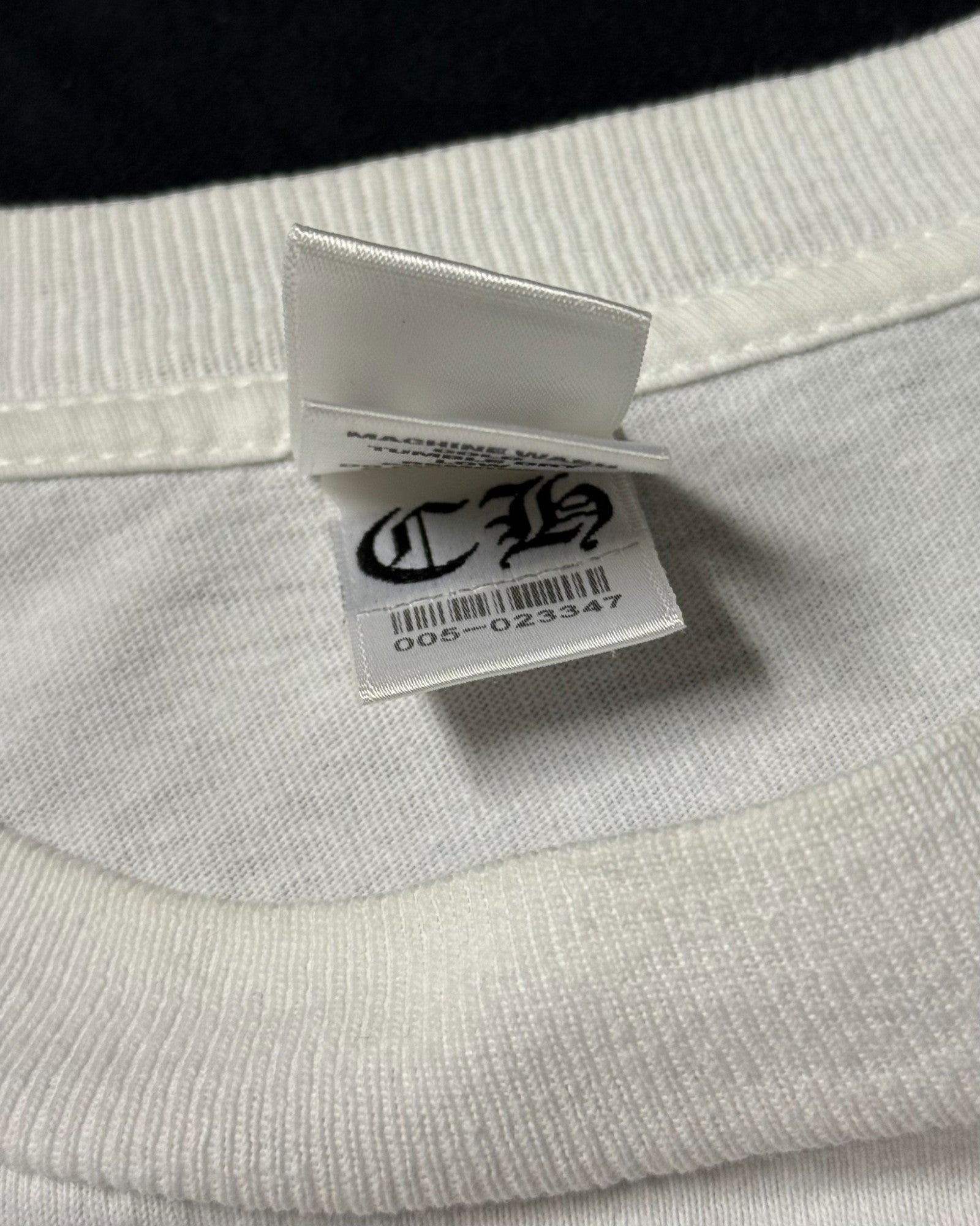 Chrome Hearts White T-Bar Vertical Logo Tee