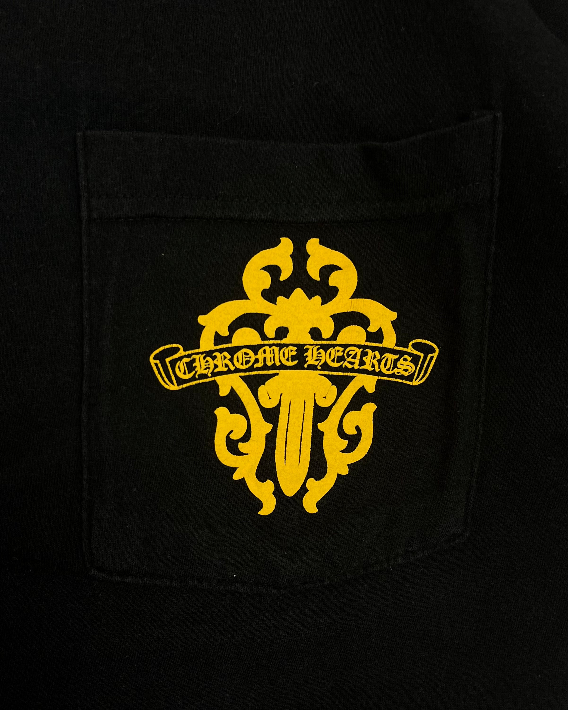 Chrome Hearts Black Yellow Dagger Tee