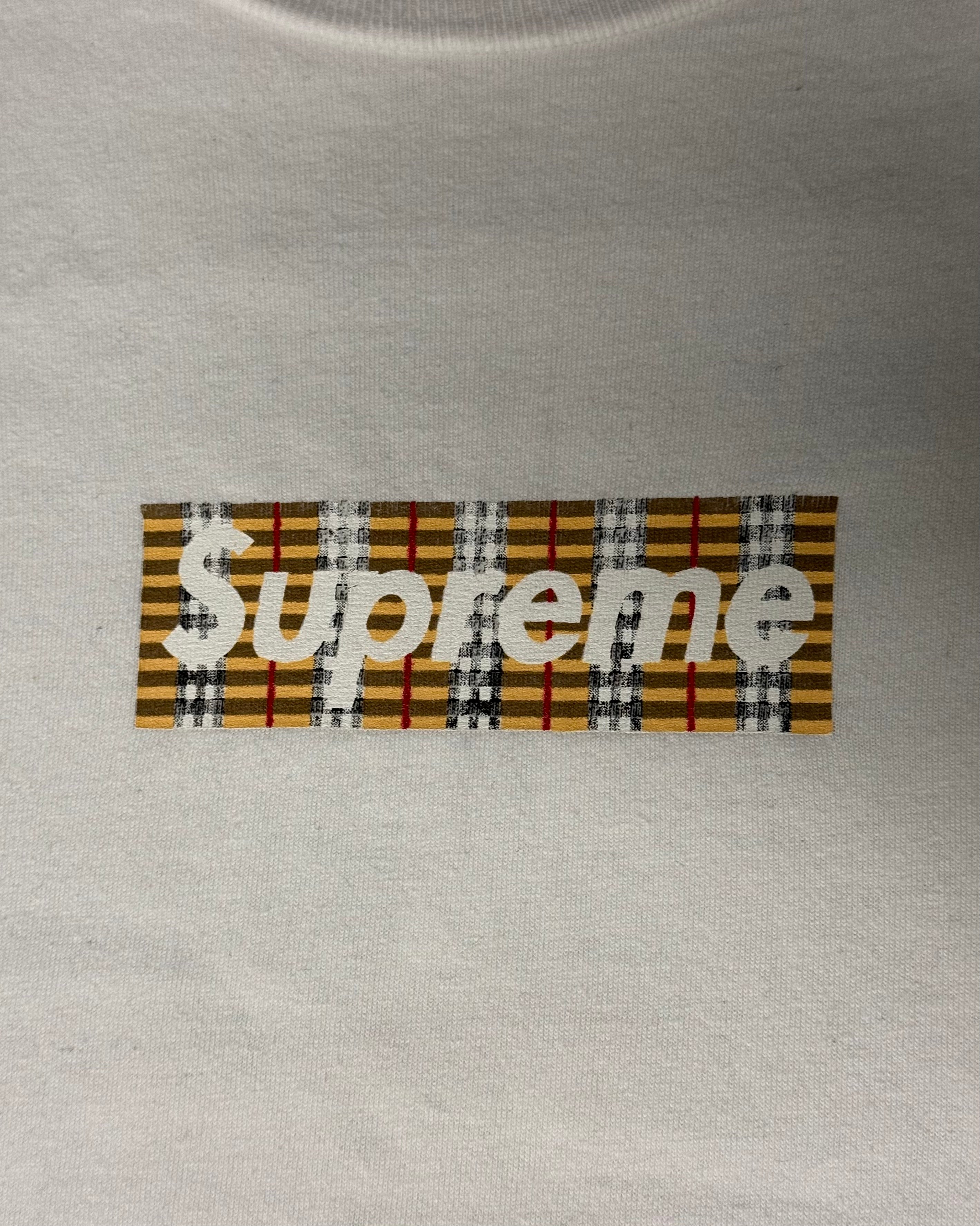 1997 Supreme Burberry White Box Logo Tee