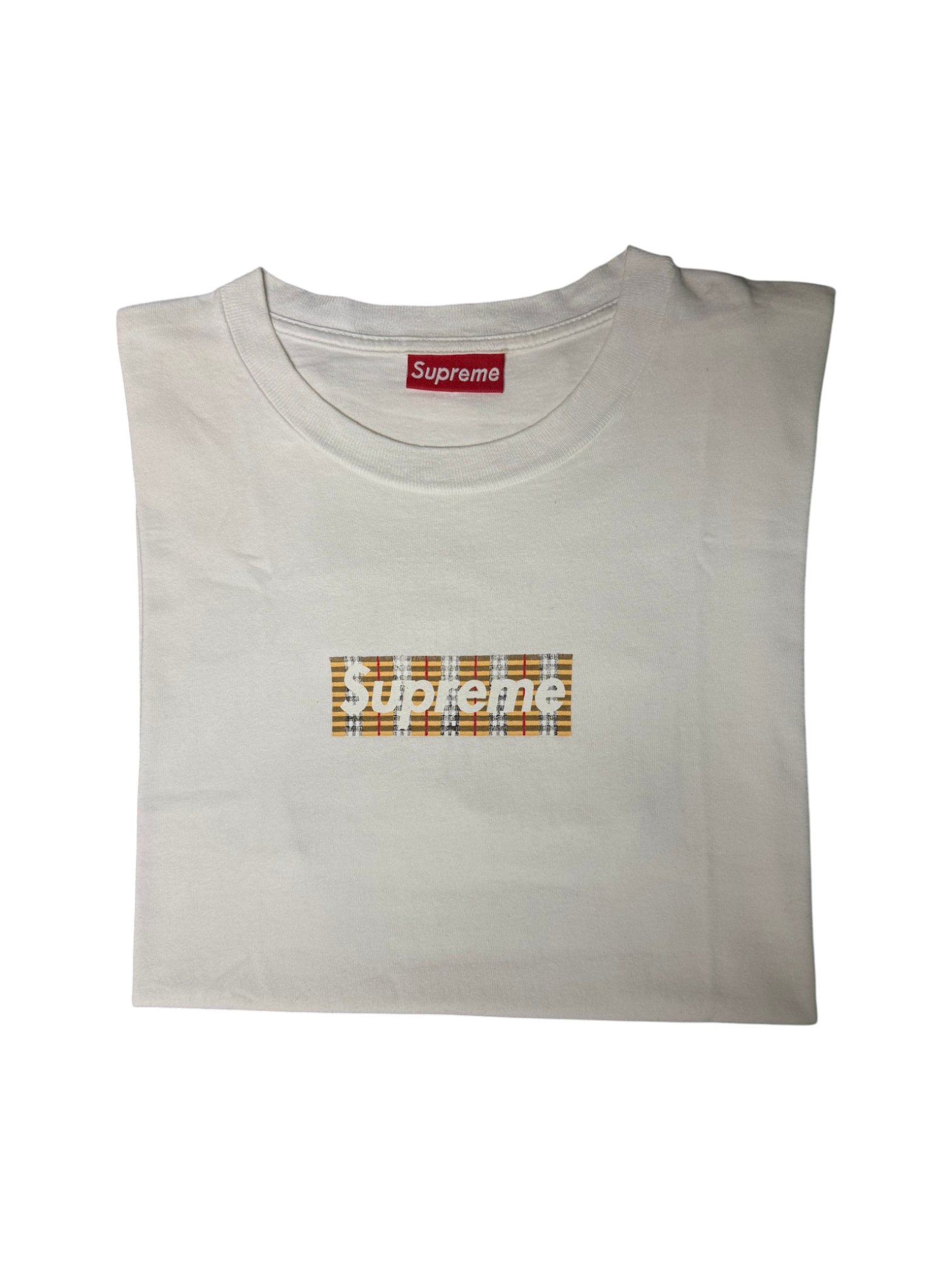 1997 Supreme Burberry White Box Logo Tee