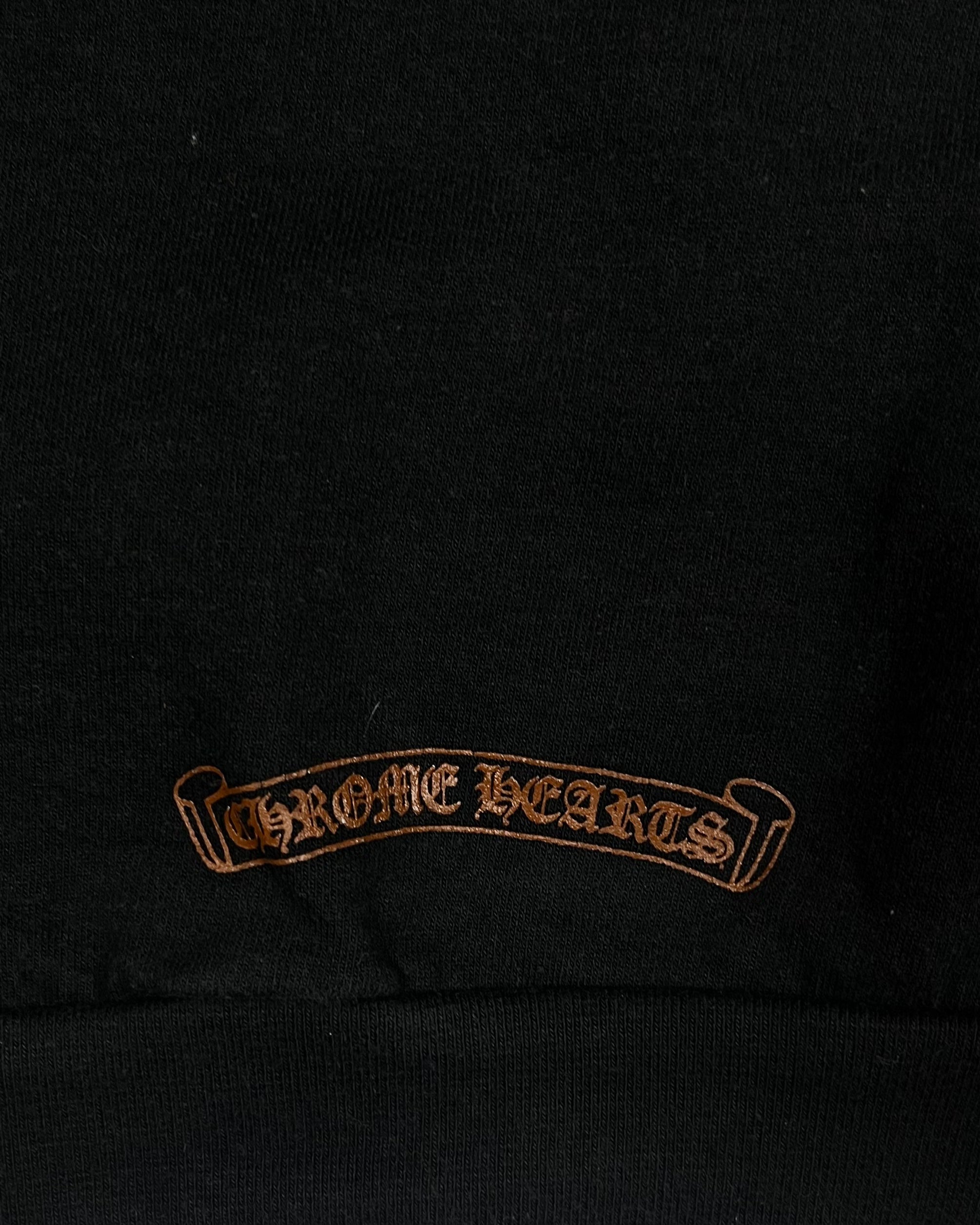 Chrome Hearts Vertical Logo Black Brown Hoodie