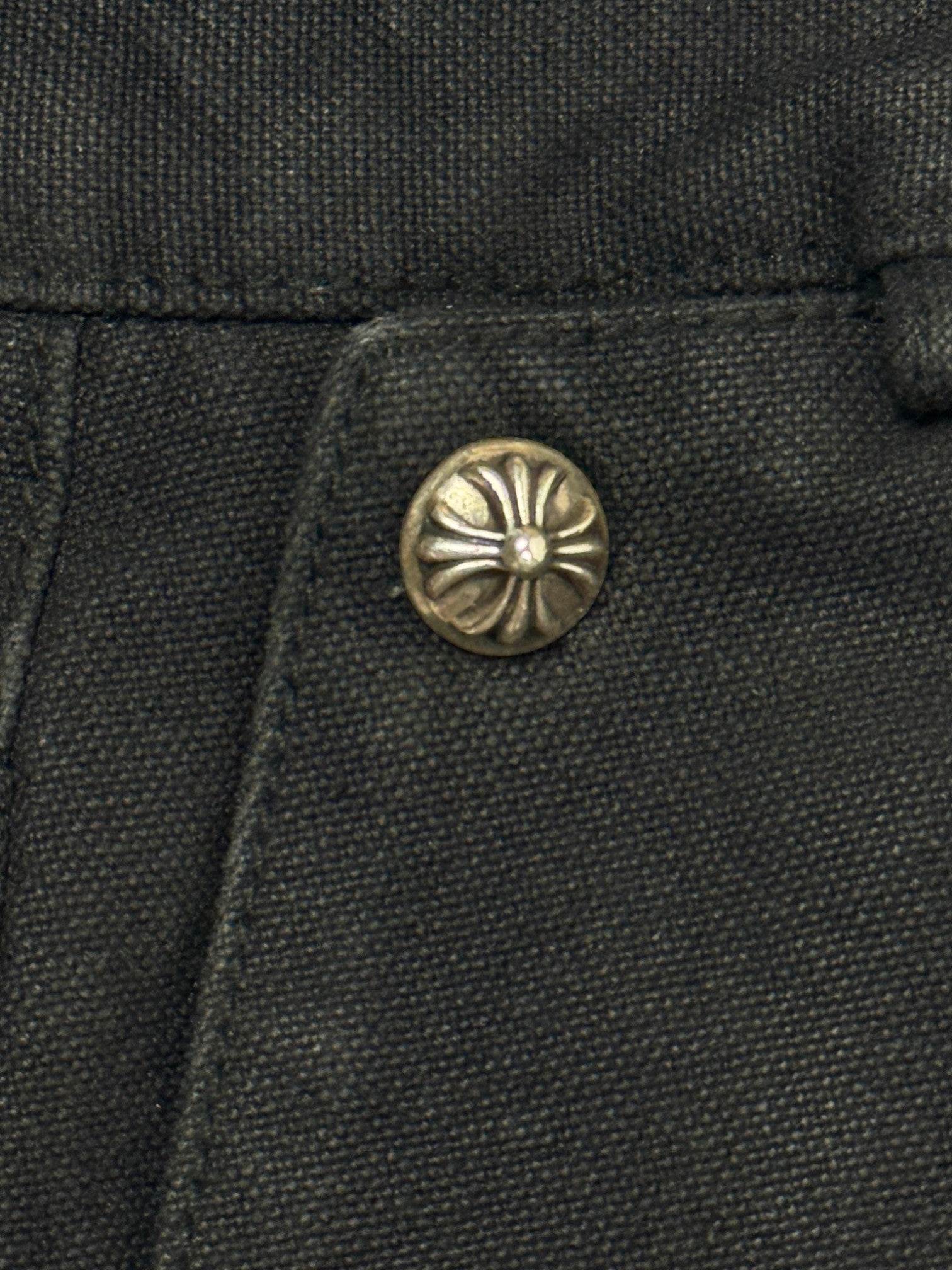 Chrome Hearts Cross Patch Double Knee Black Carpenter Pants