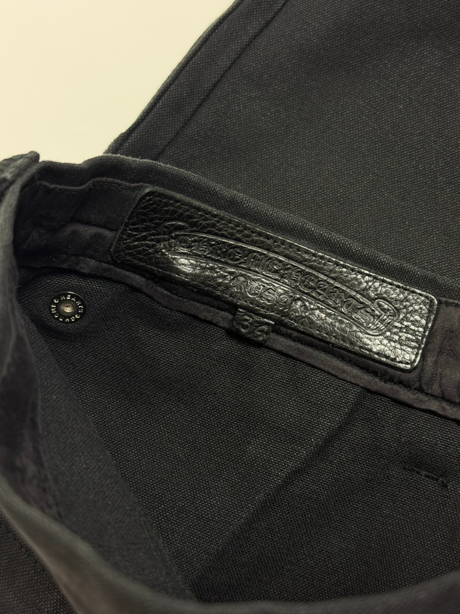 Chrome Hearts Cross Patch Double Knee Black Carpenter Pants